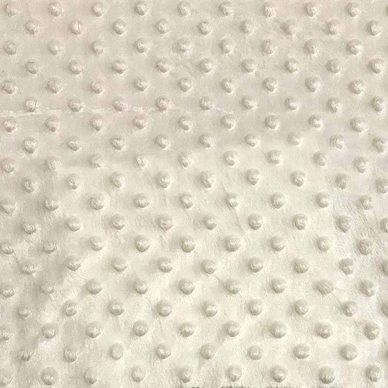 Tessuto Minky Dots Peluche Panna 