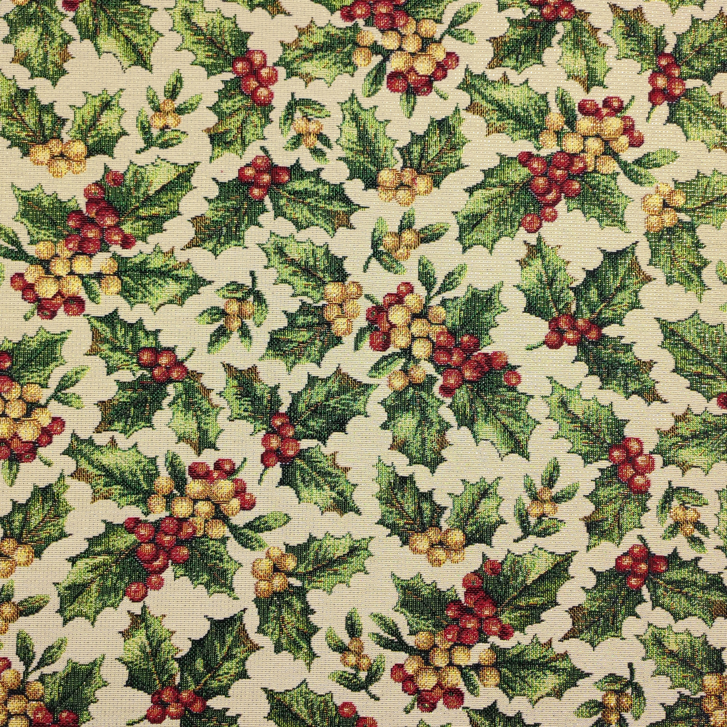 Tissu Gobelin de Noël Holly Lurex Image