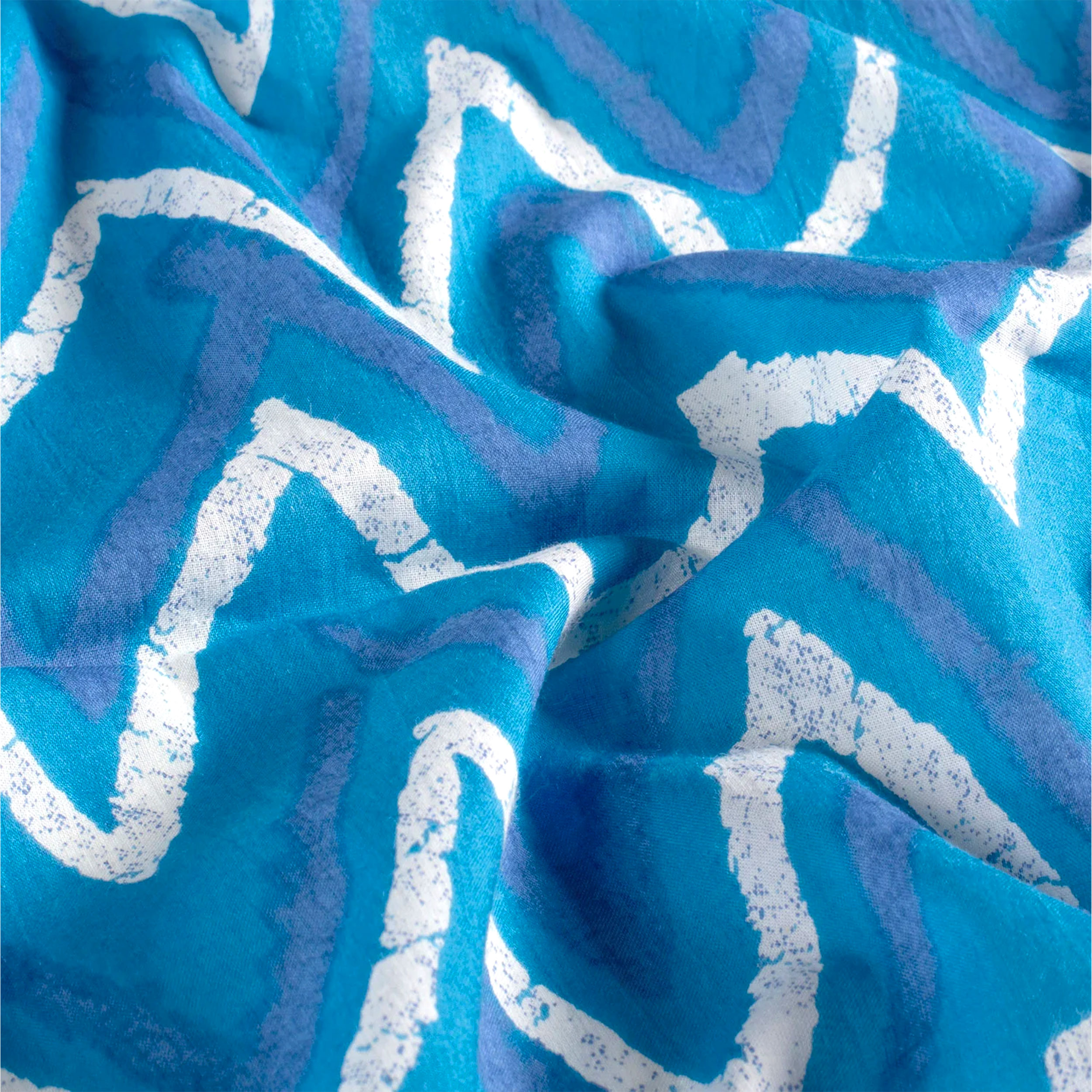Batik Patterned Cotton Muslin Light Blue Image