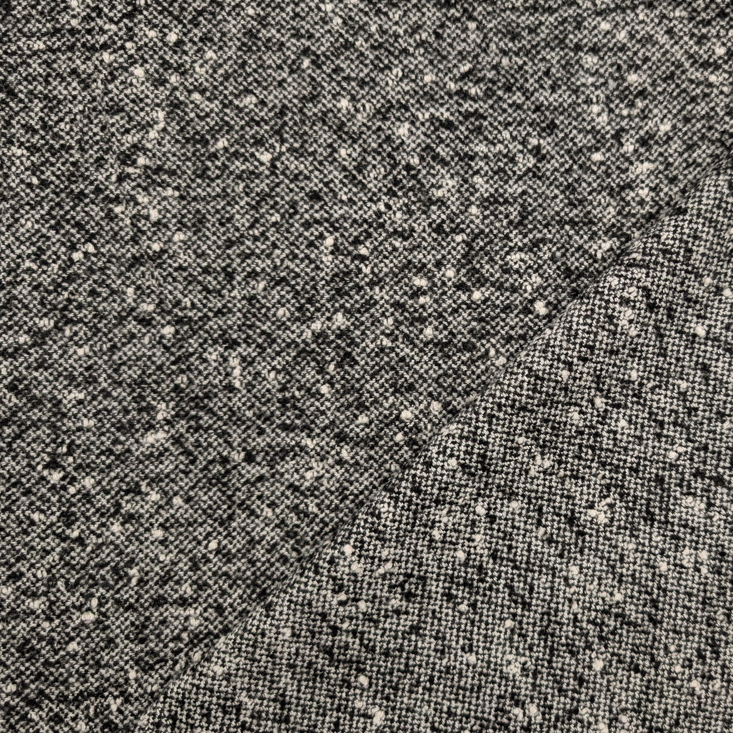 Tweed Coat Black Cream Melange Image