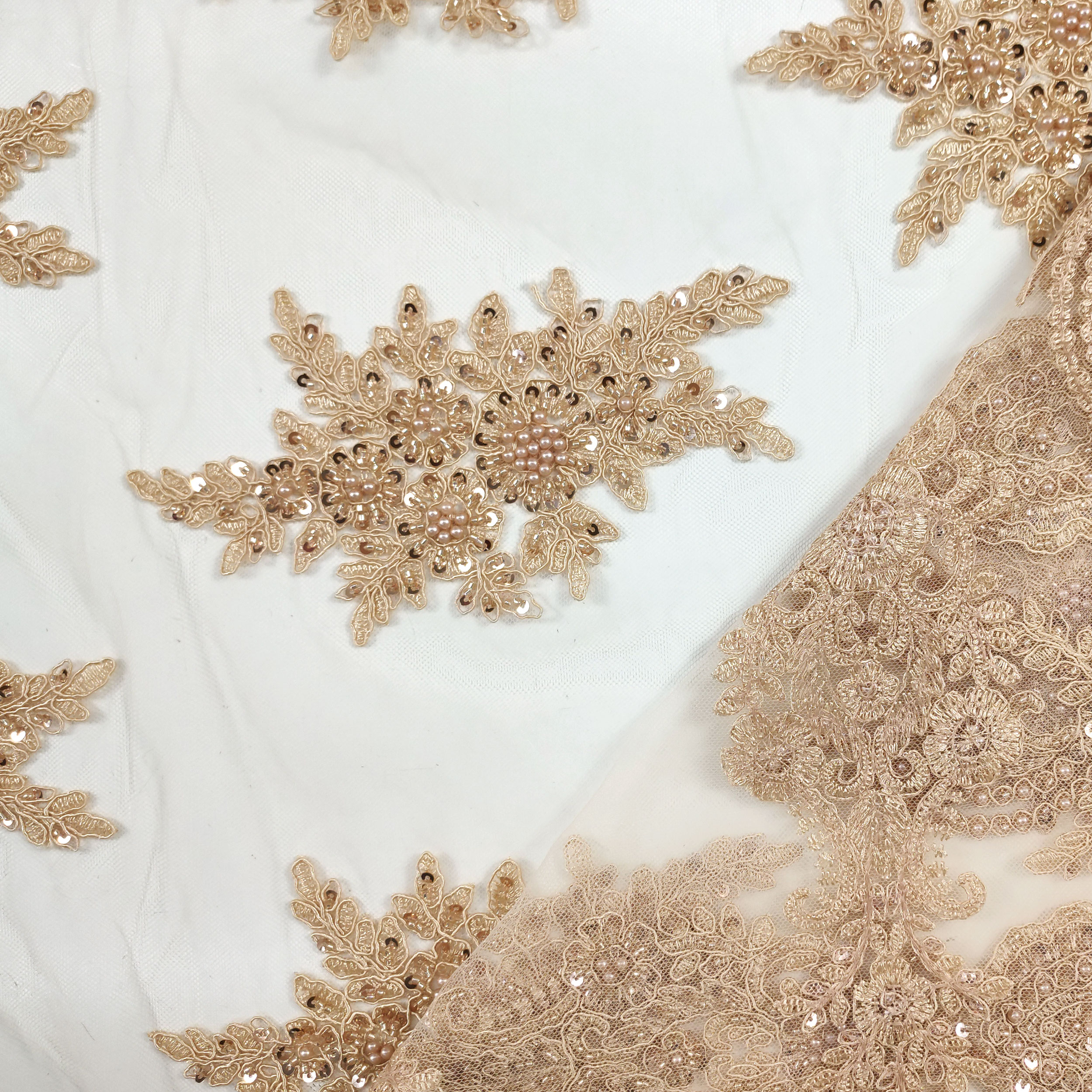 Lace Fashion Beige Pearls