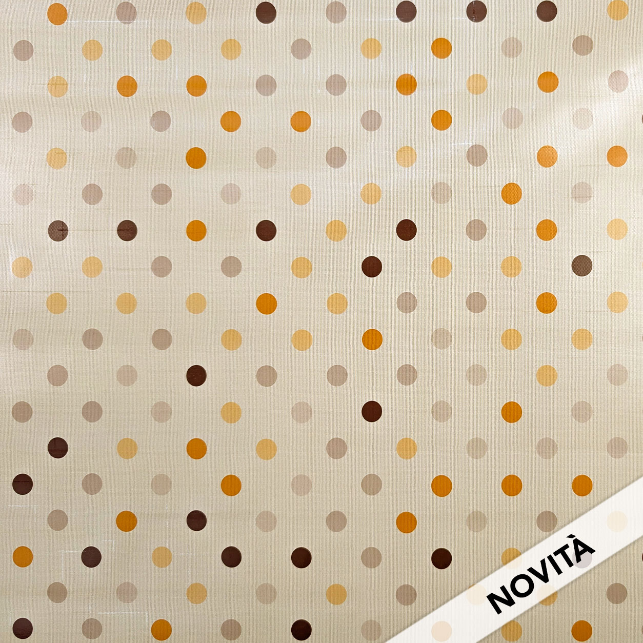Fabric for Plasticized Tablecloth Soft Polka Dot Warm Tones Image