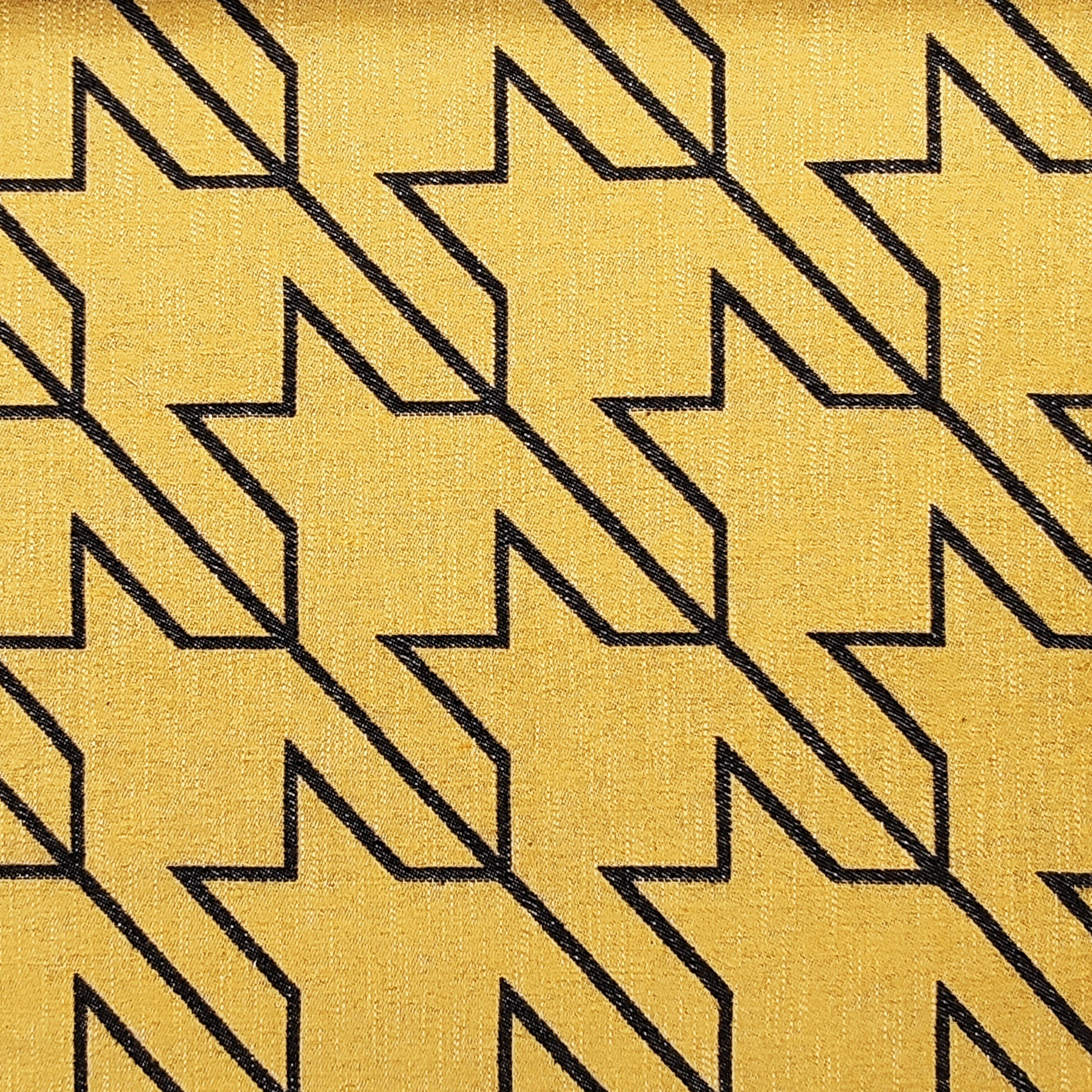 Tissu pour manteau pied-de-poule Fond jaune