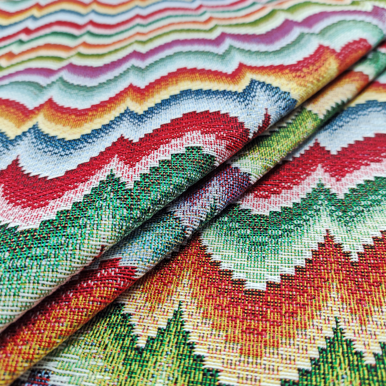 Tela Jacquard Fantasía Abstracta Multicolor