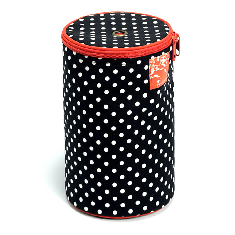 porta-gomitoli-pois-bianchi