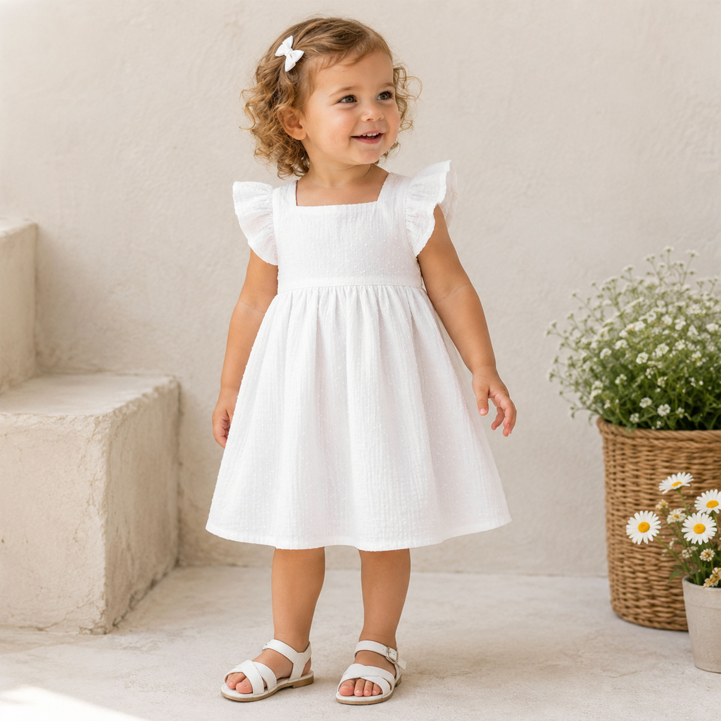 Plumetis White Cotton Muslin Image