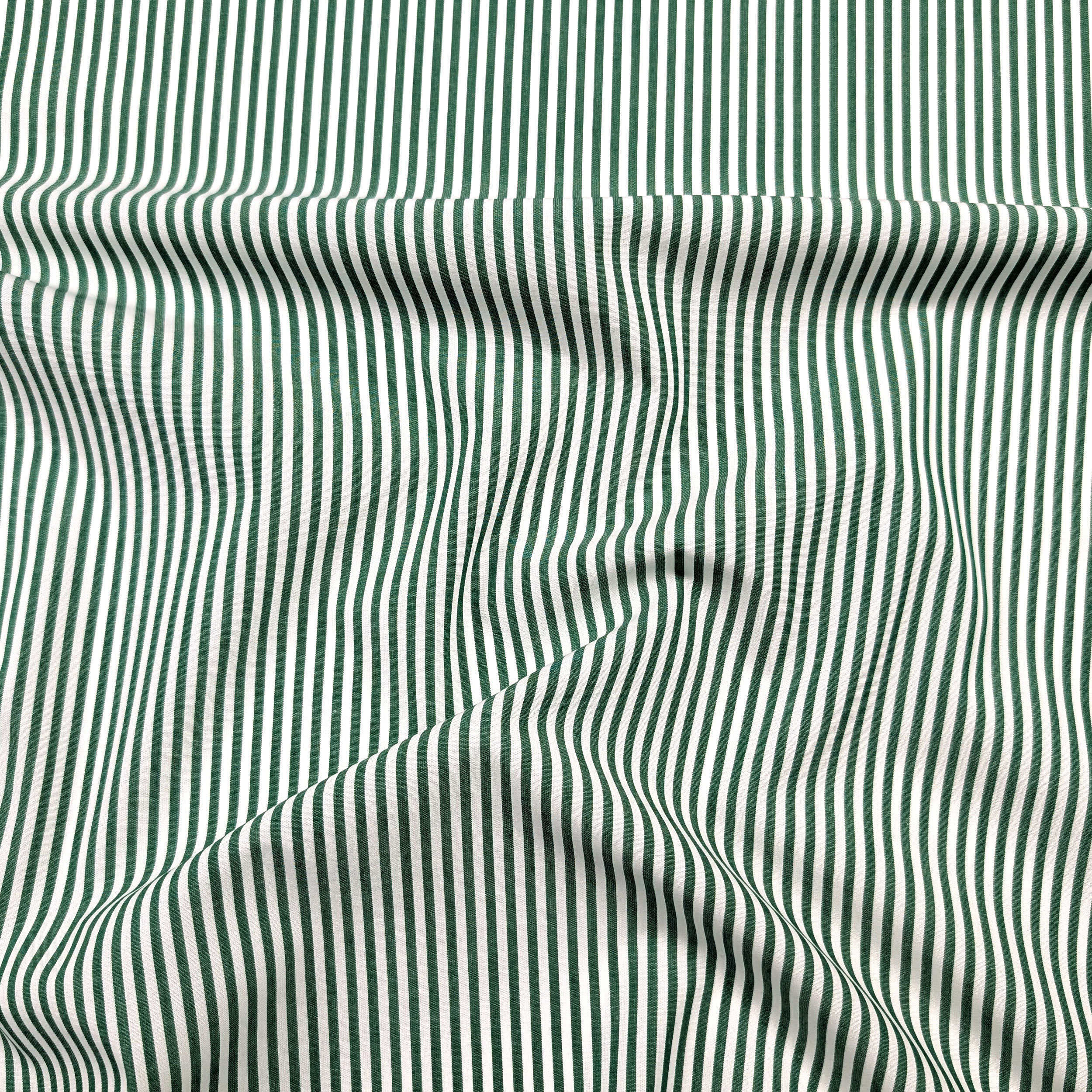 Cotton for Shirts Green Stripes Image