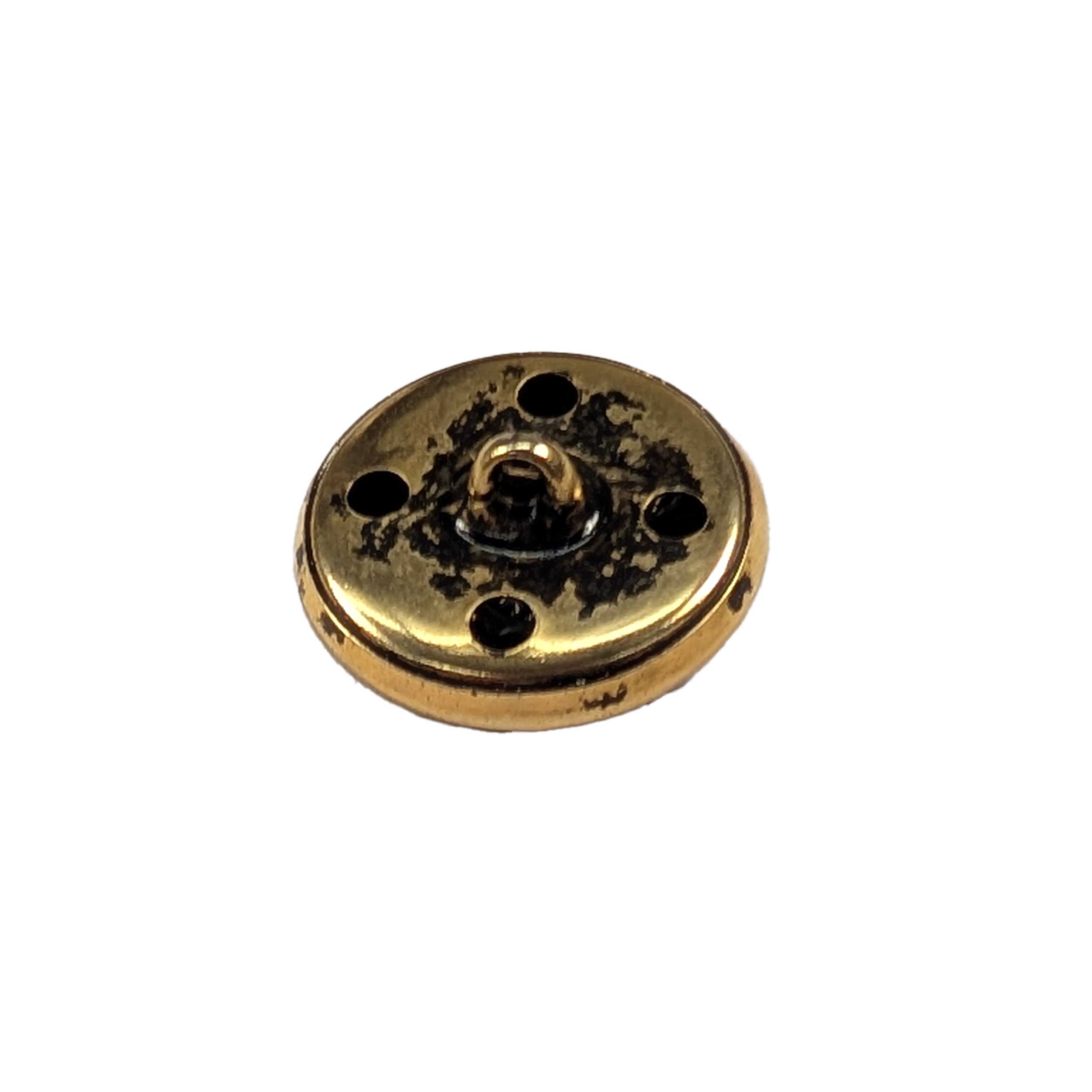 Large Gold Button with Little Flowers Image
