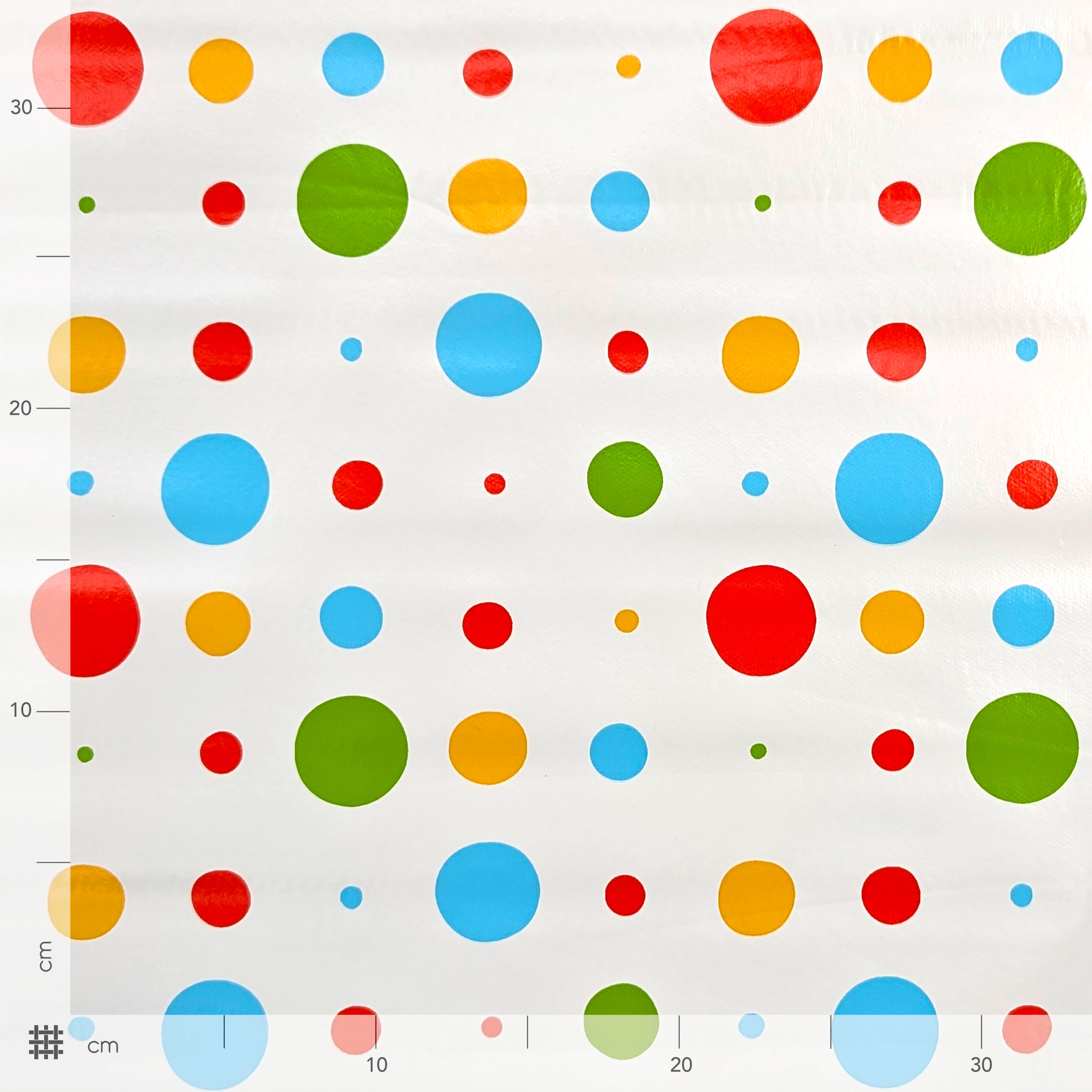 Coloured Polka Dot Plasticised Tablecloth Fabric Image