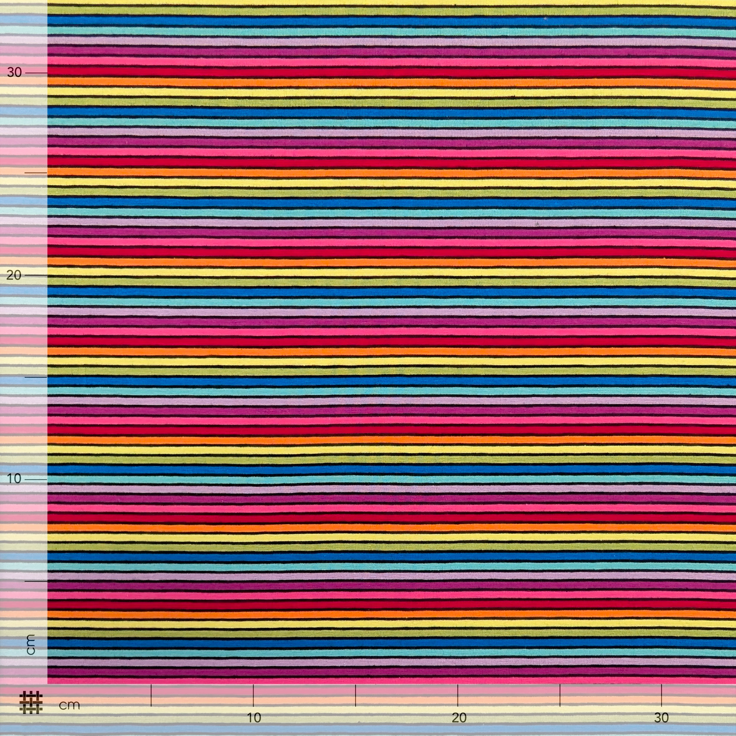 Jersey Cotton Horizontal Stripes Multicolour Image
