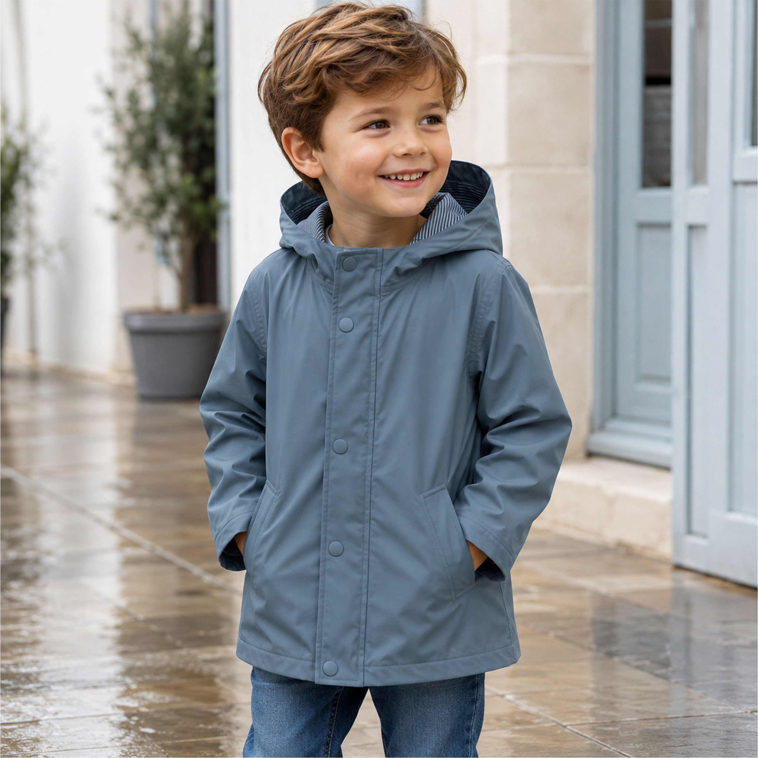 Solid-Colour Avio Raincoat Image
