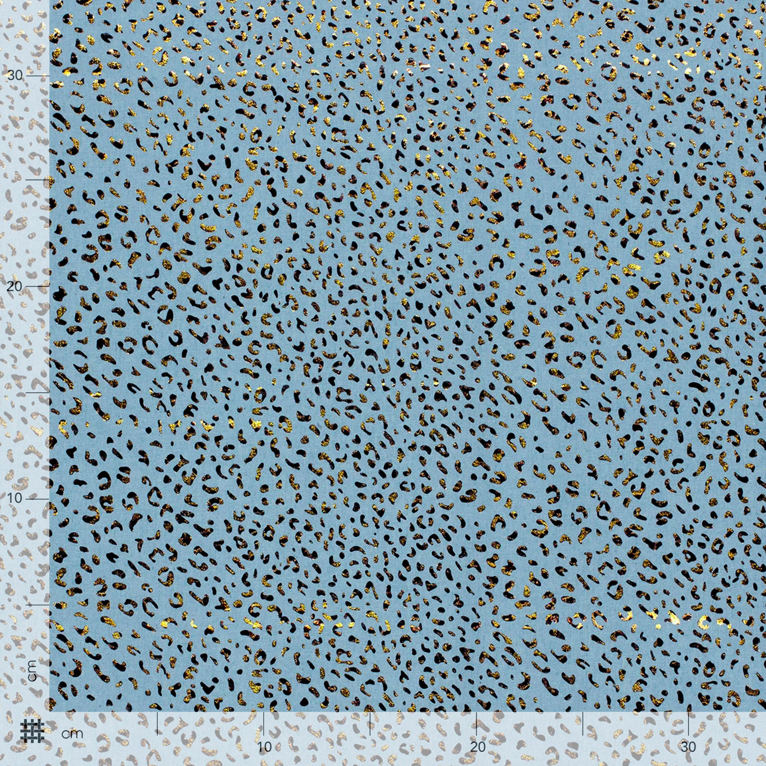 Gold Spotted Light Wash Cotton Jeans Image