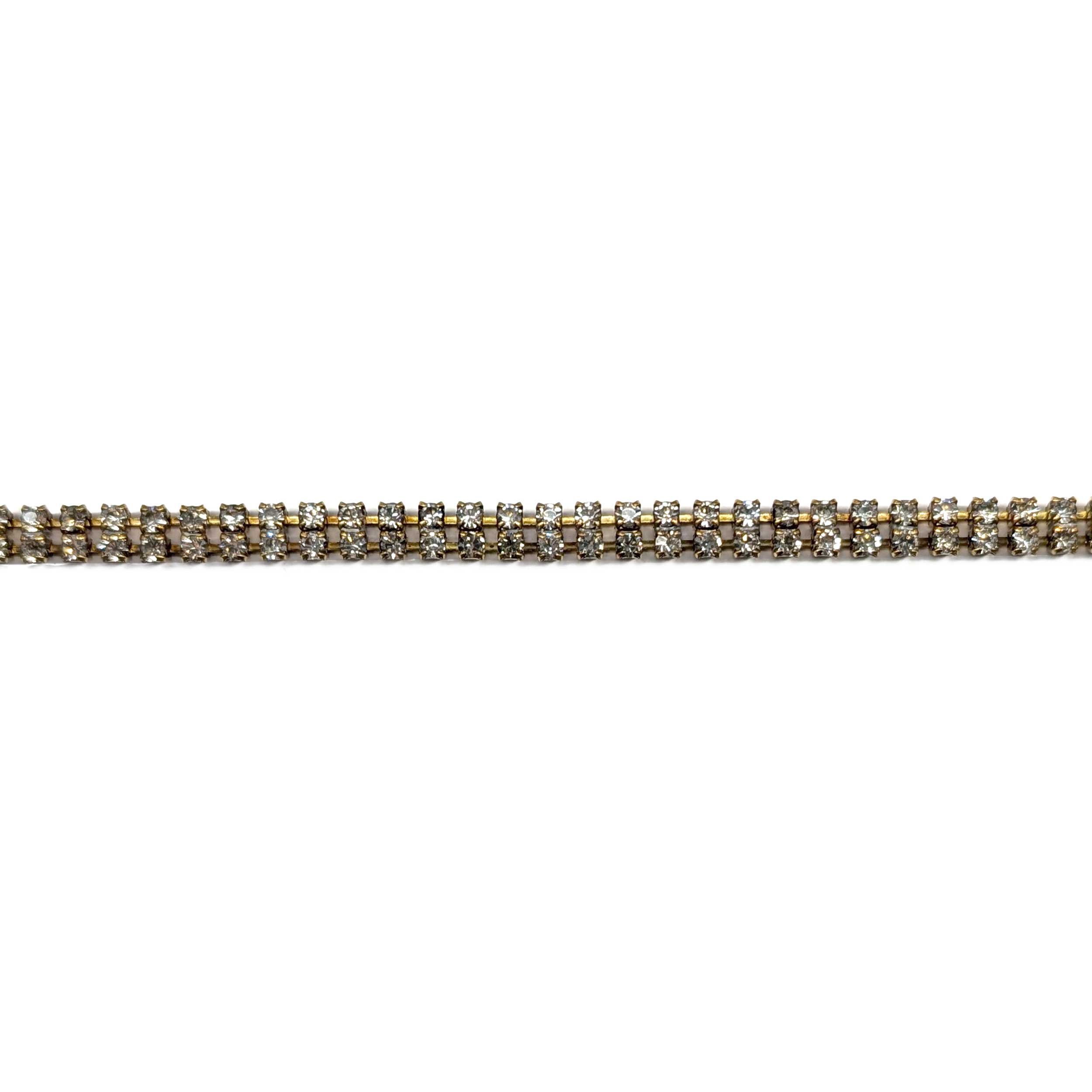 Gold chain with double rhinestones Image