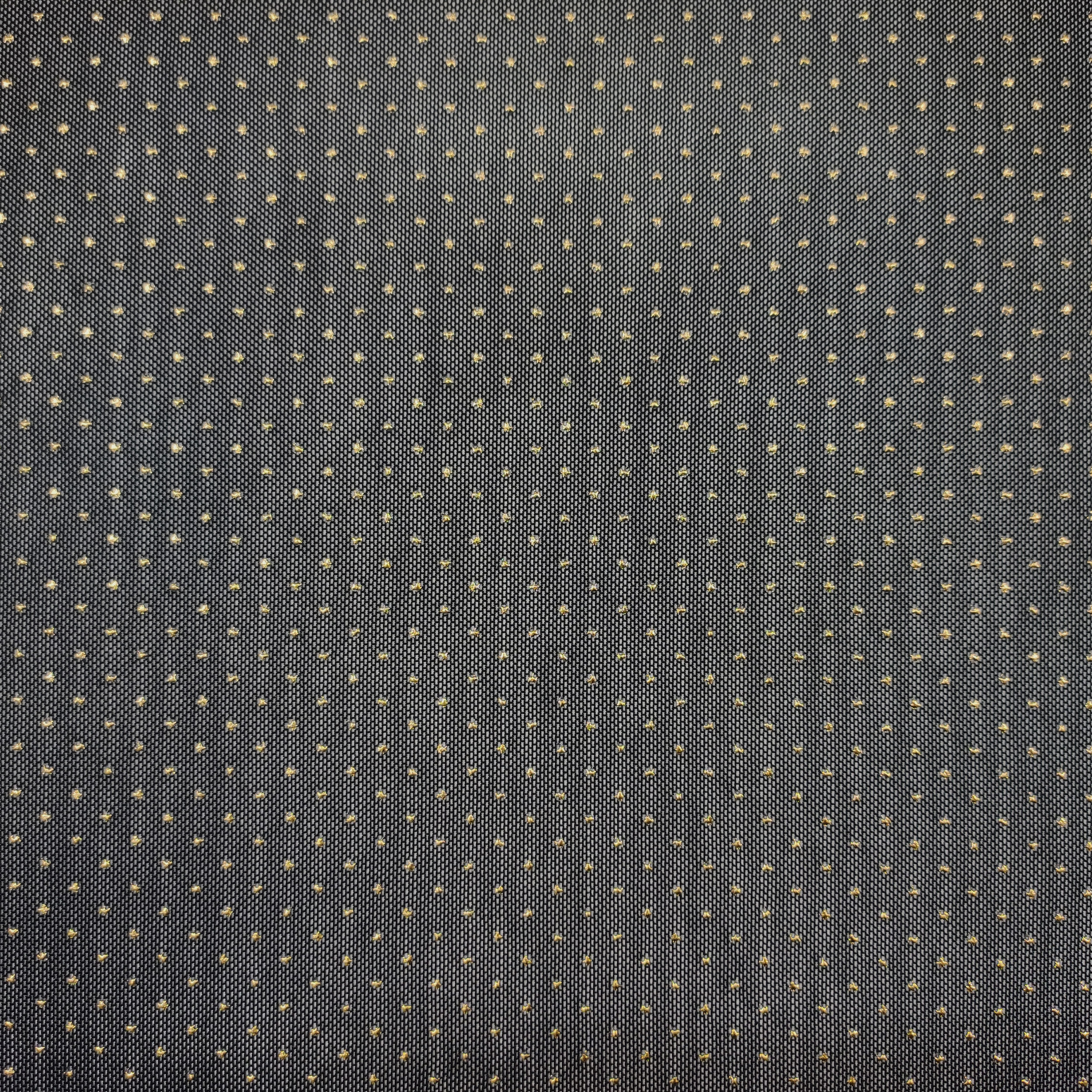 Schwarzer Stretch-Tüll mit goldenen Polka Dots