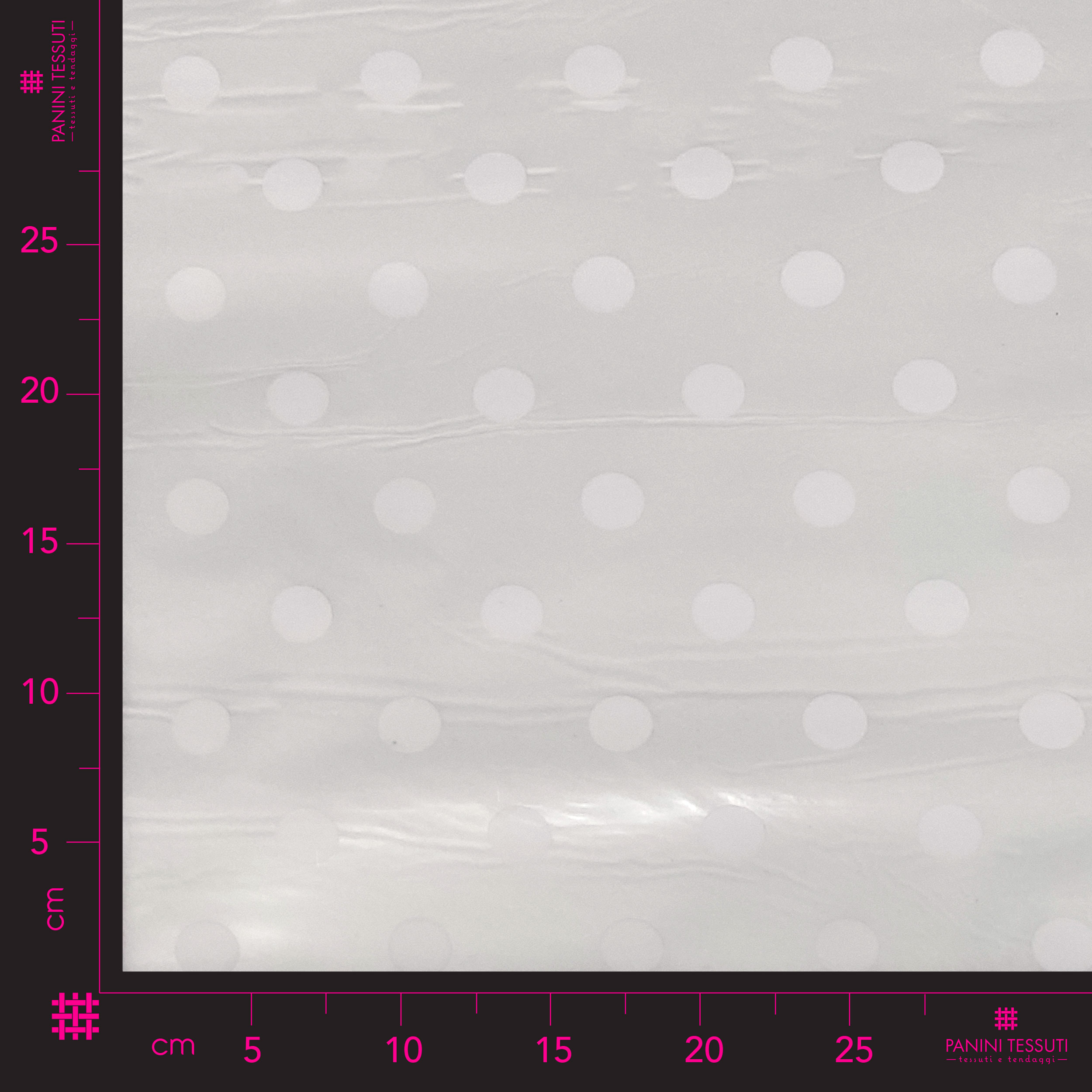 Tissu pour nappe plastifiée Blanc à pois