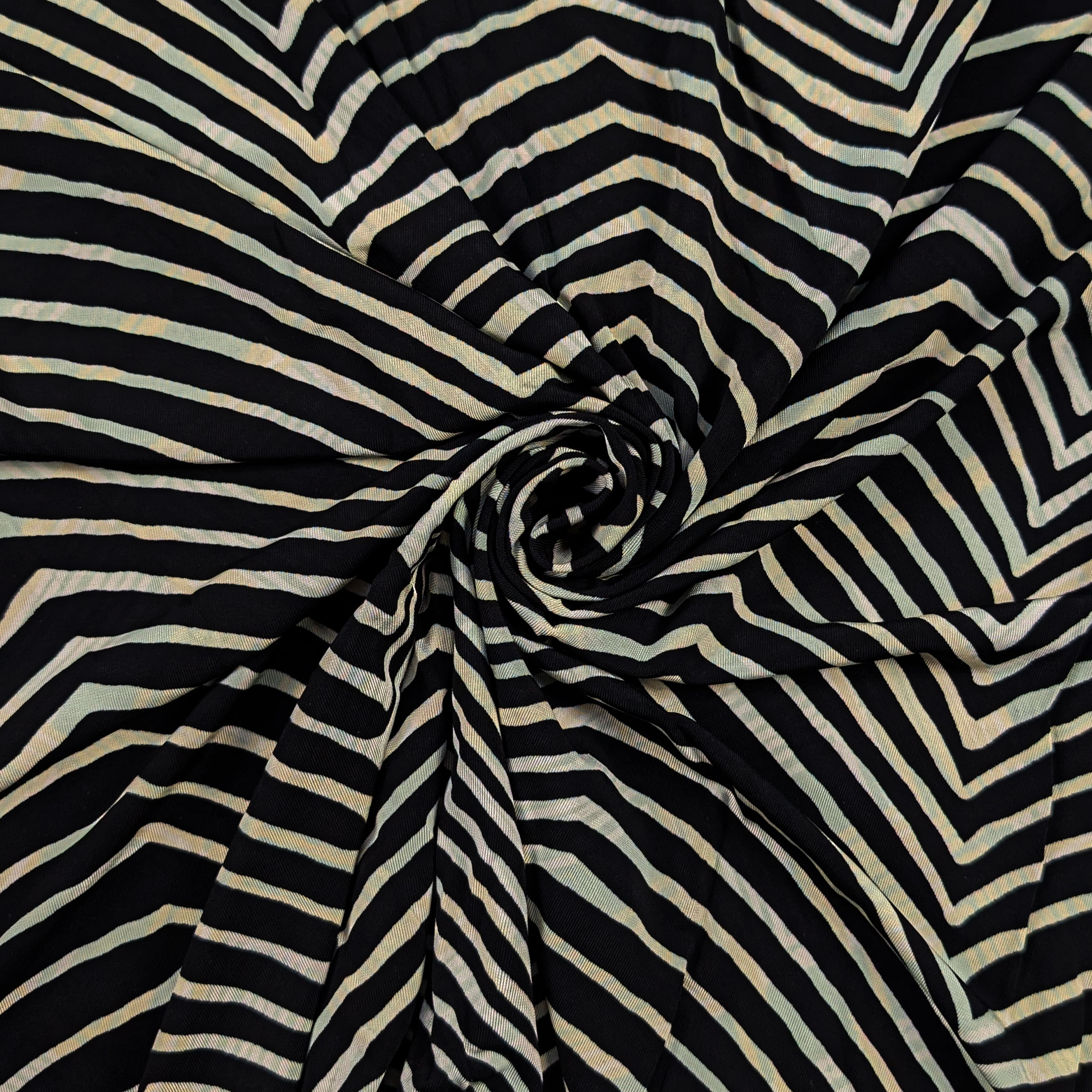 Black Cotton Jersey with Zebra Pattern Image