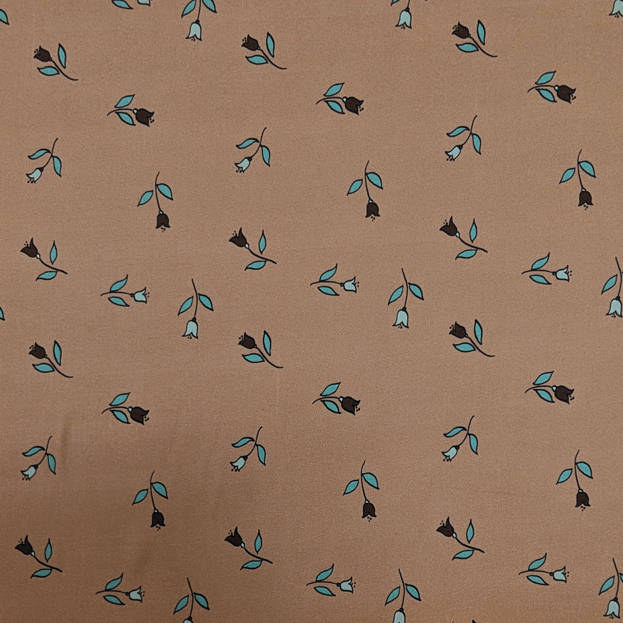 Viscose with a floral pattern on a dark beige background Image