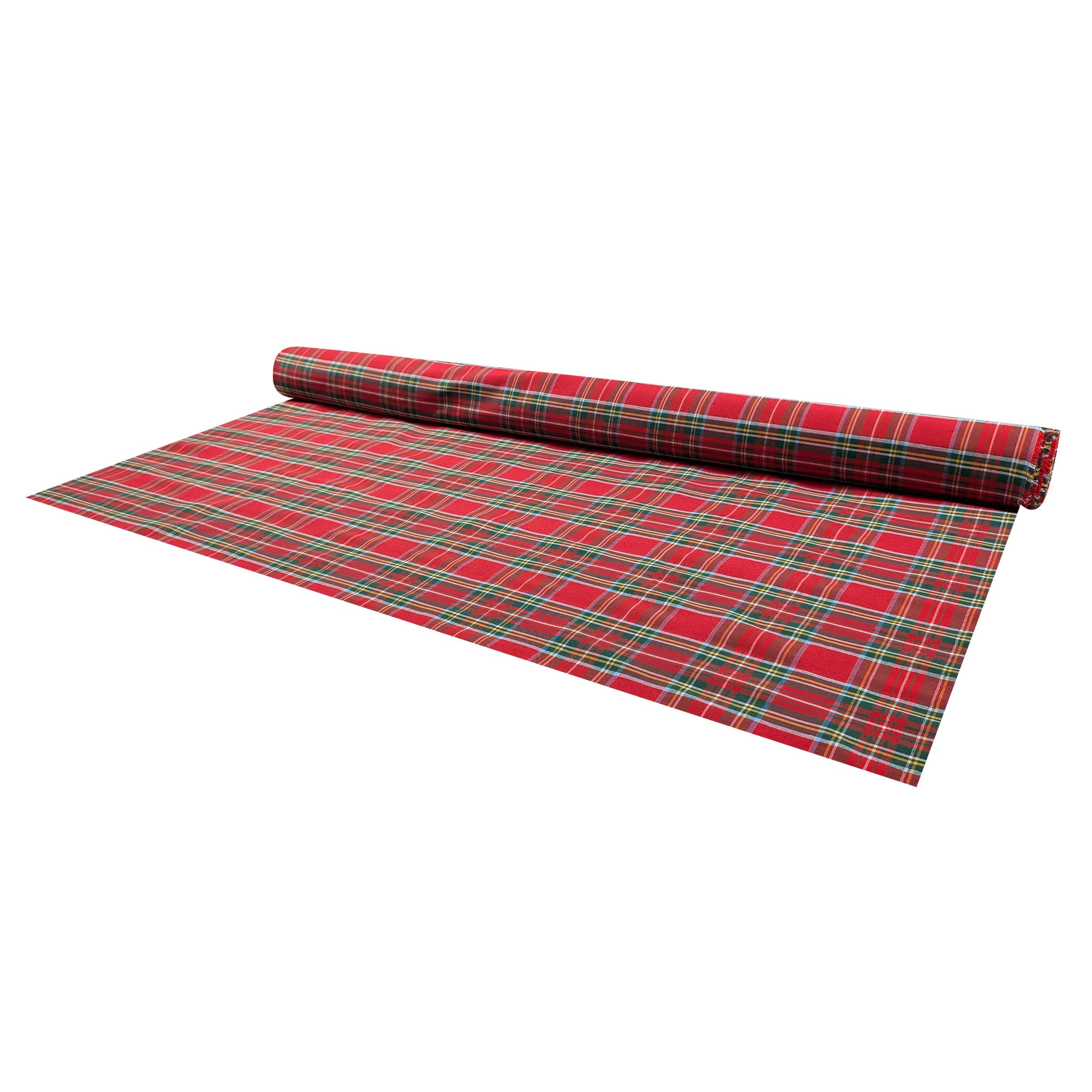 Large Lurex Red Scottish Furnishing Fabric Image