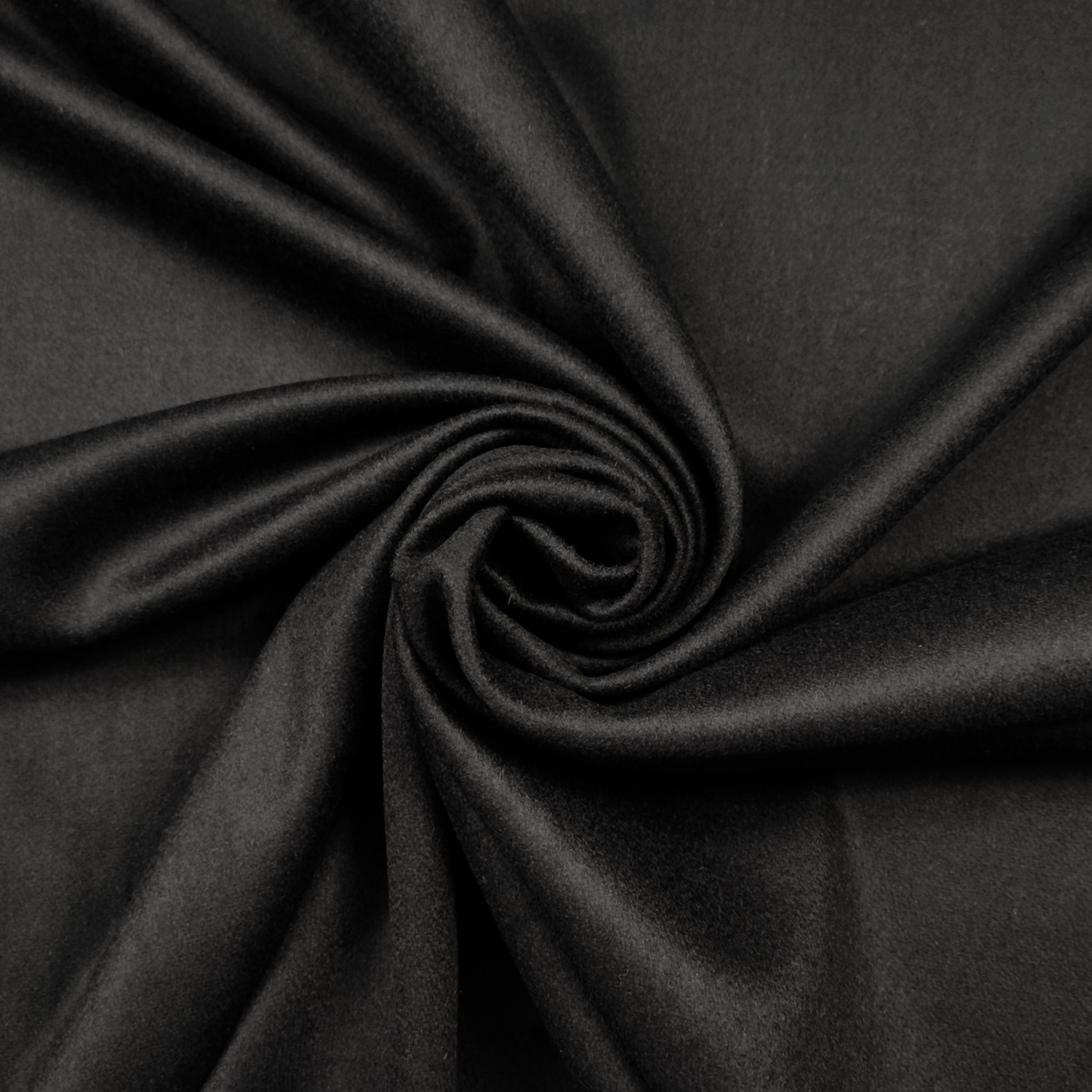 High Fashion Mixed Cashmere Coat Black Image