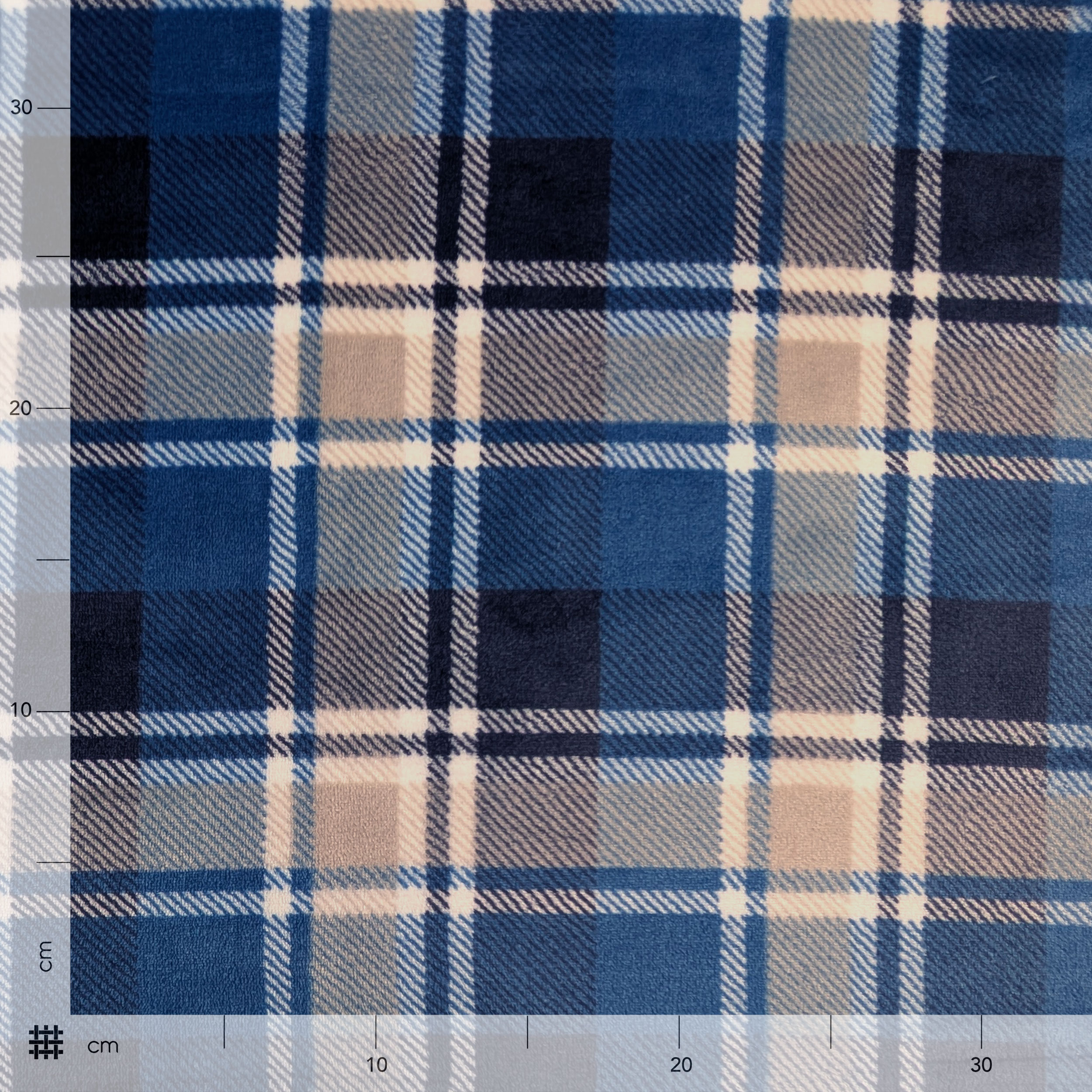 Blue and Beige Tartan Cashmere Fleece Image
