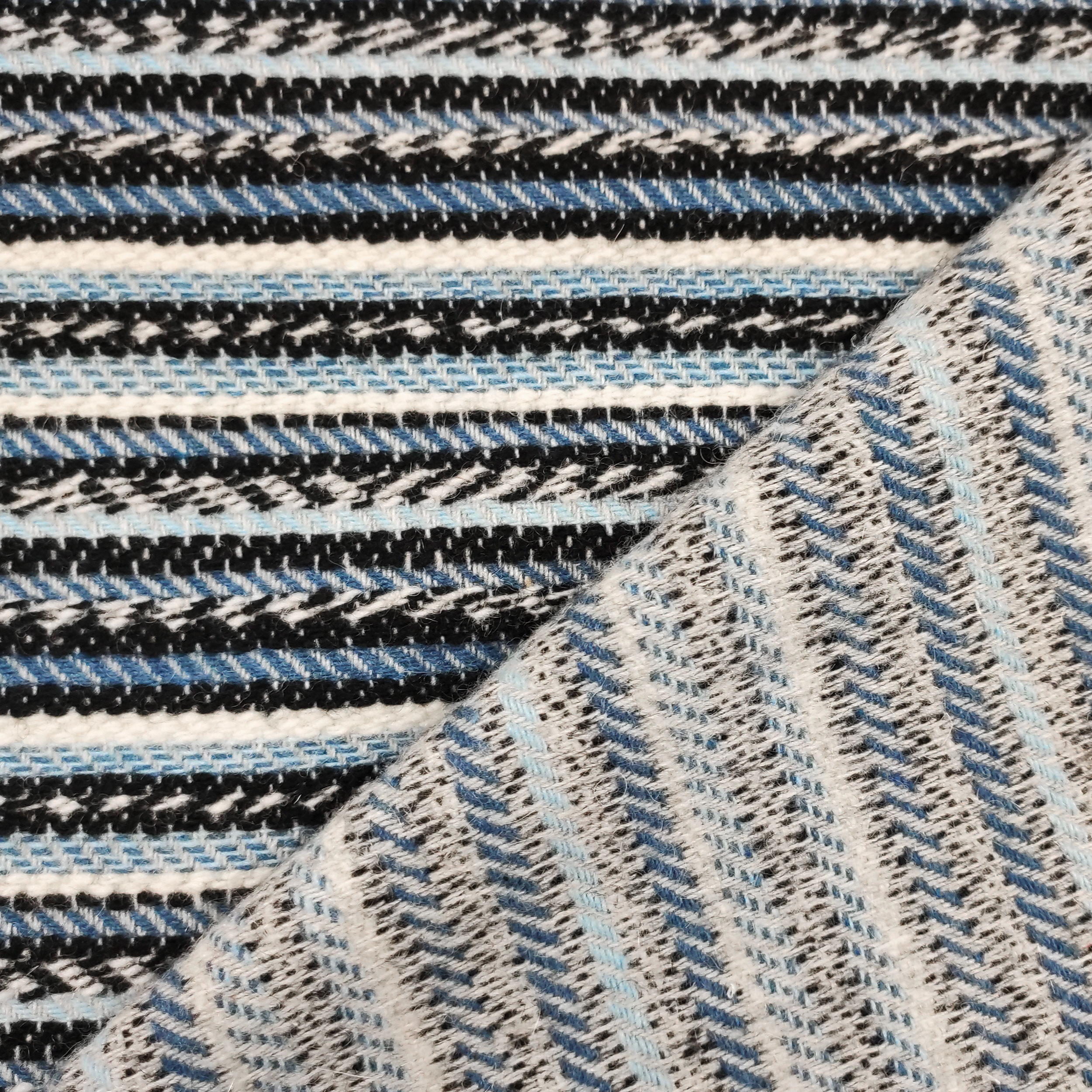 Tissu en laine Rayures abstraites Bleu clair Image