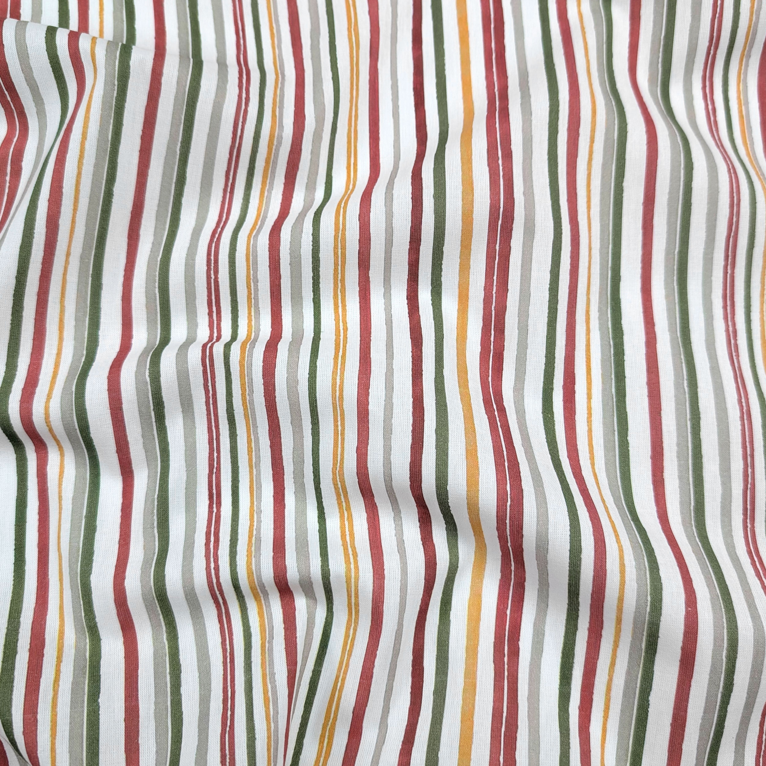 Multicoloured Vertical Stripes Percale Cotton Image