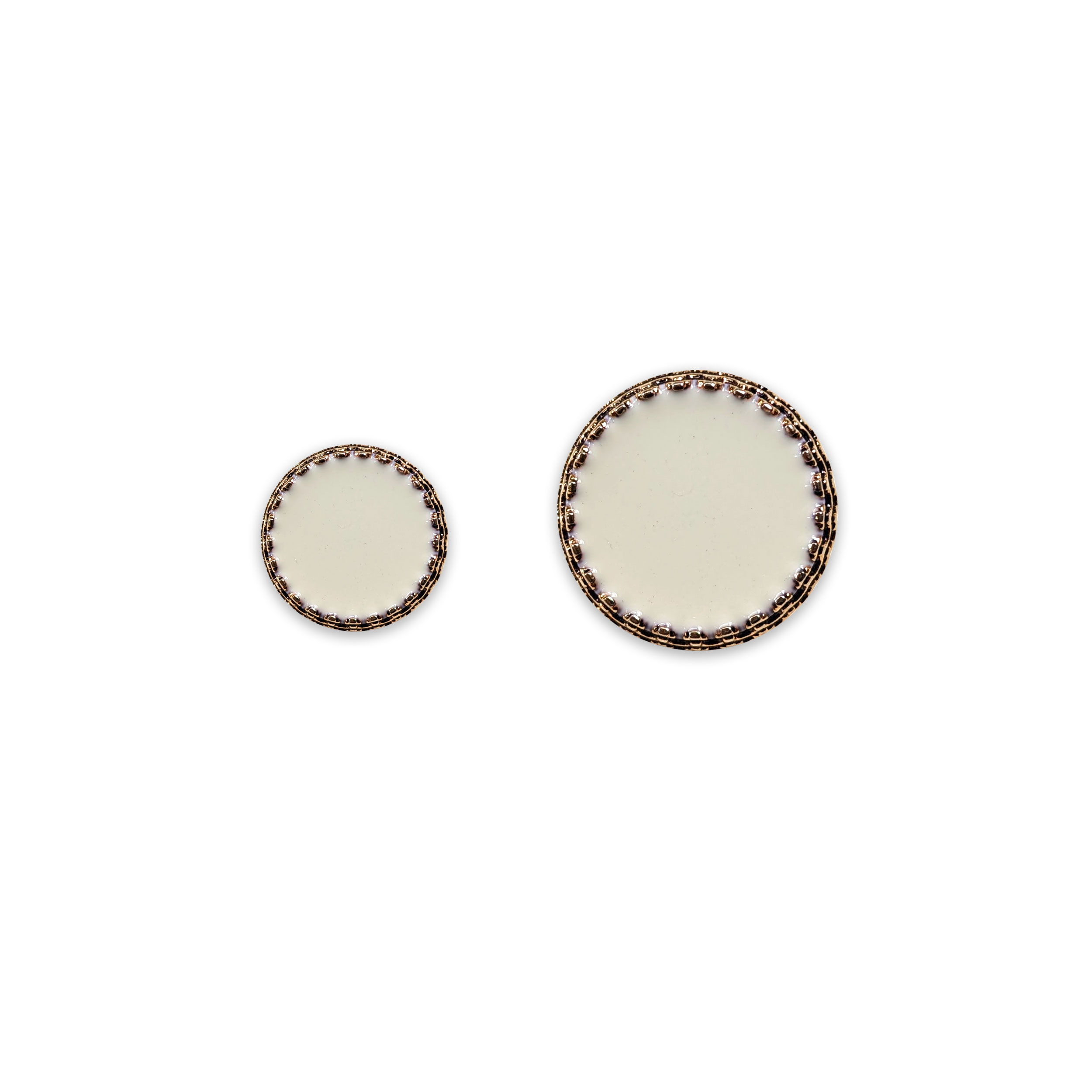 Cream button with Gold Crown Image