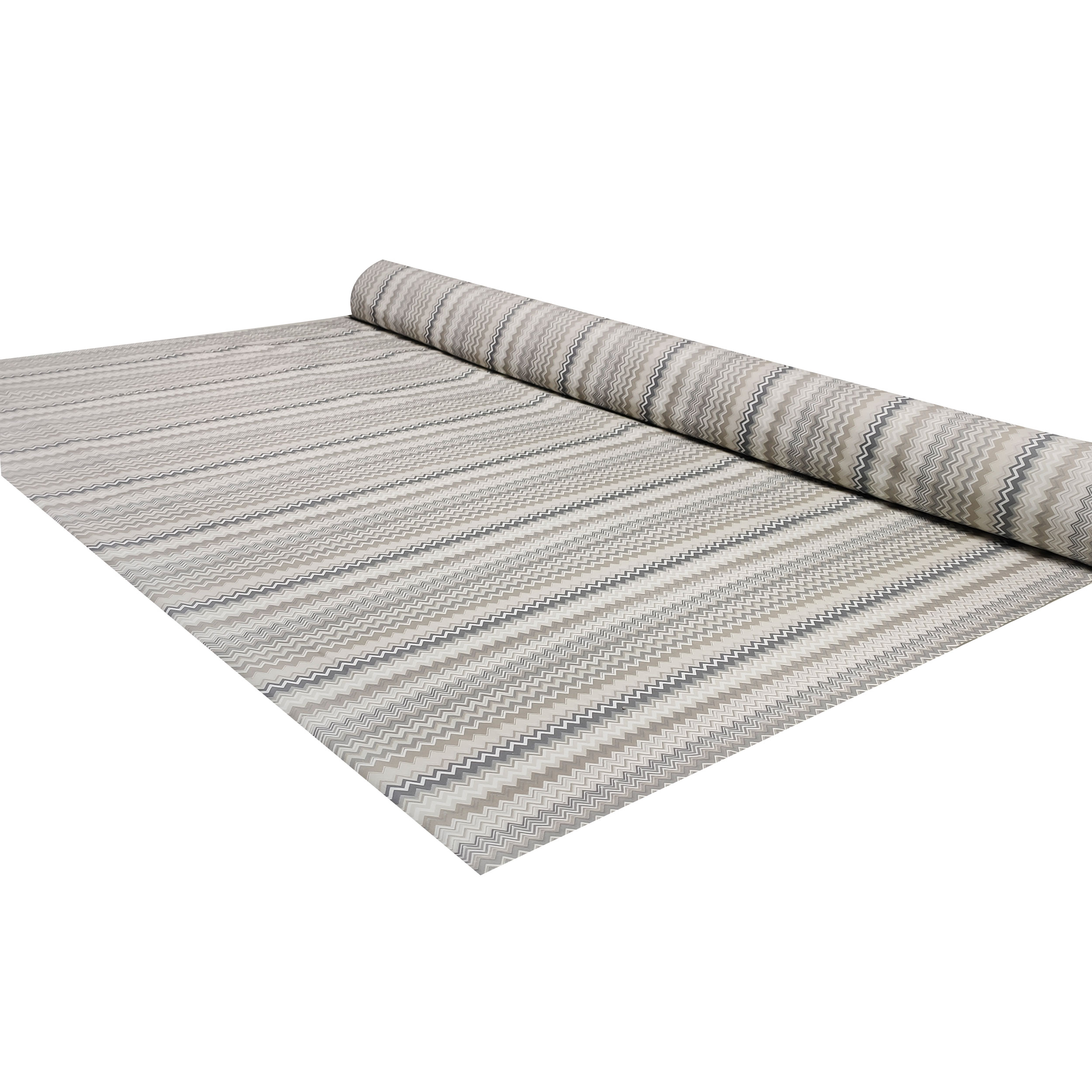 Tessuto di Cotone Zig Zag Multicolor Toni del Beige