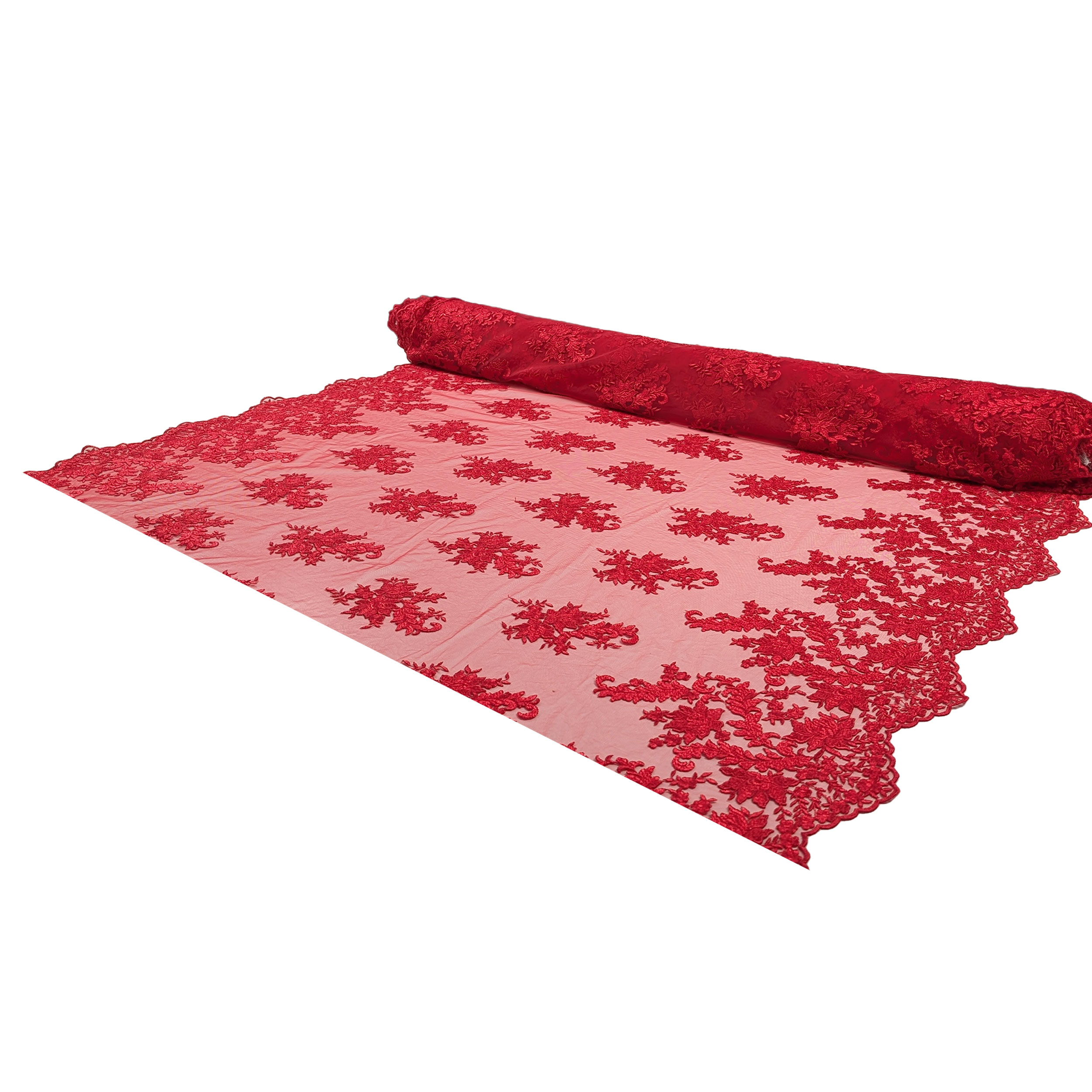 Dentelle haute couture à double bord rouge Image