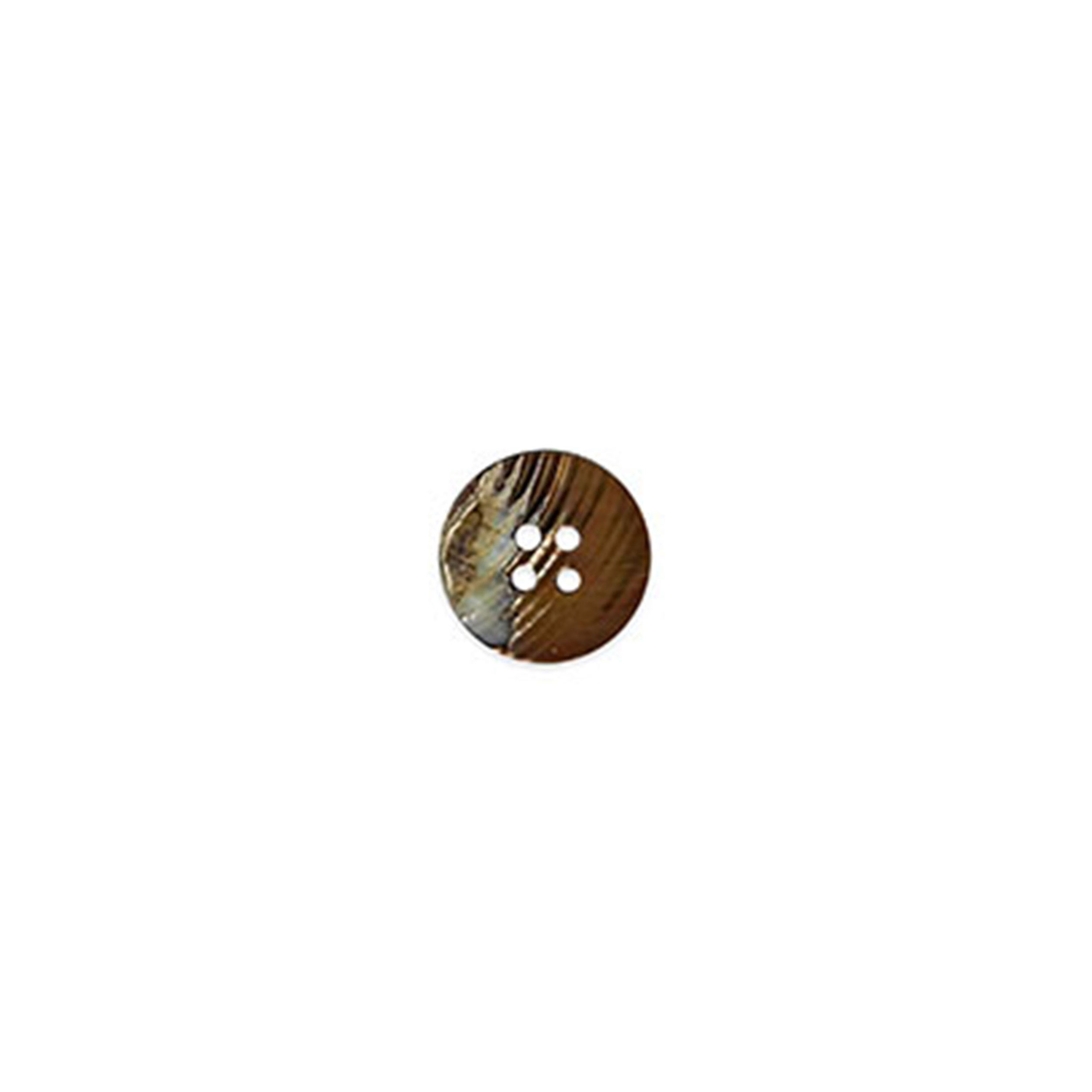 Mother-of-pearl button 4 holes Light Brown Lin 16 Image