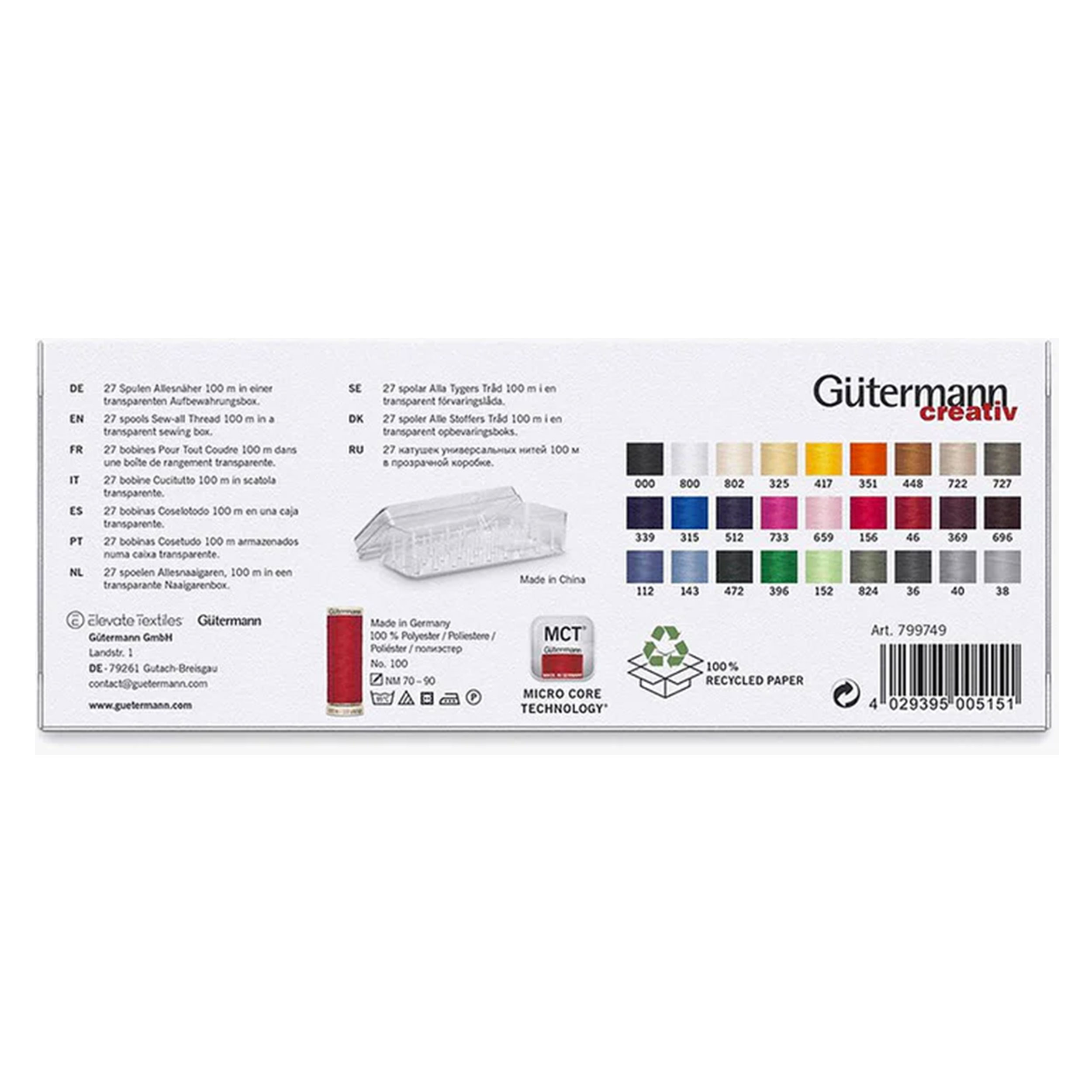 Gutermann Creative Box 27 Spools 100 m Image