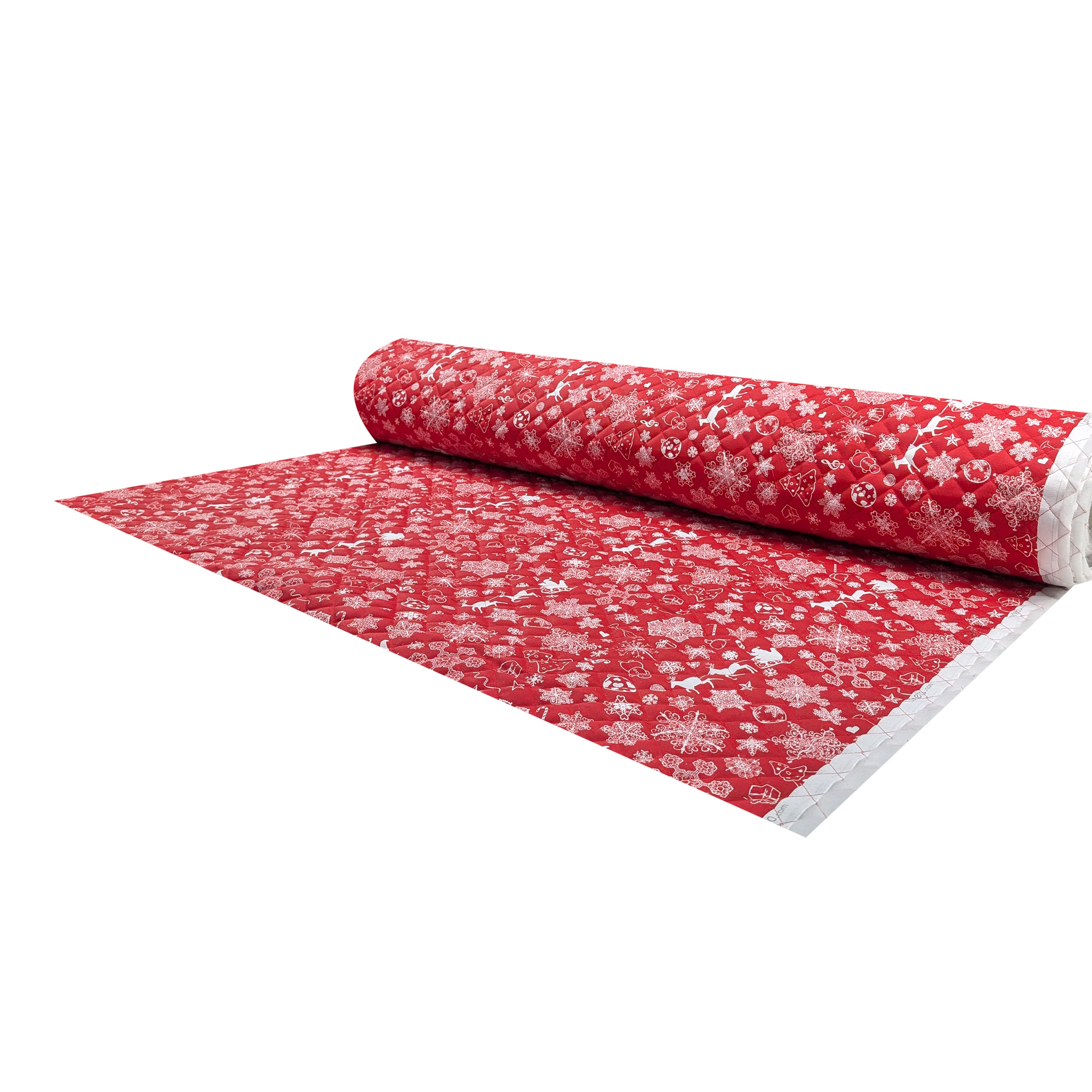 Red Quilted Fabric Snowflakes and Slides Image