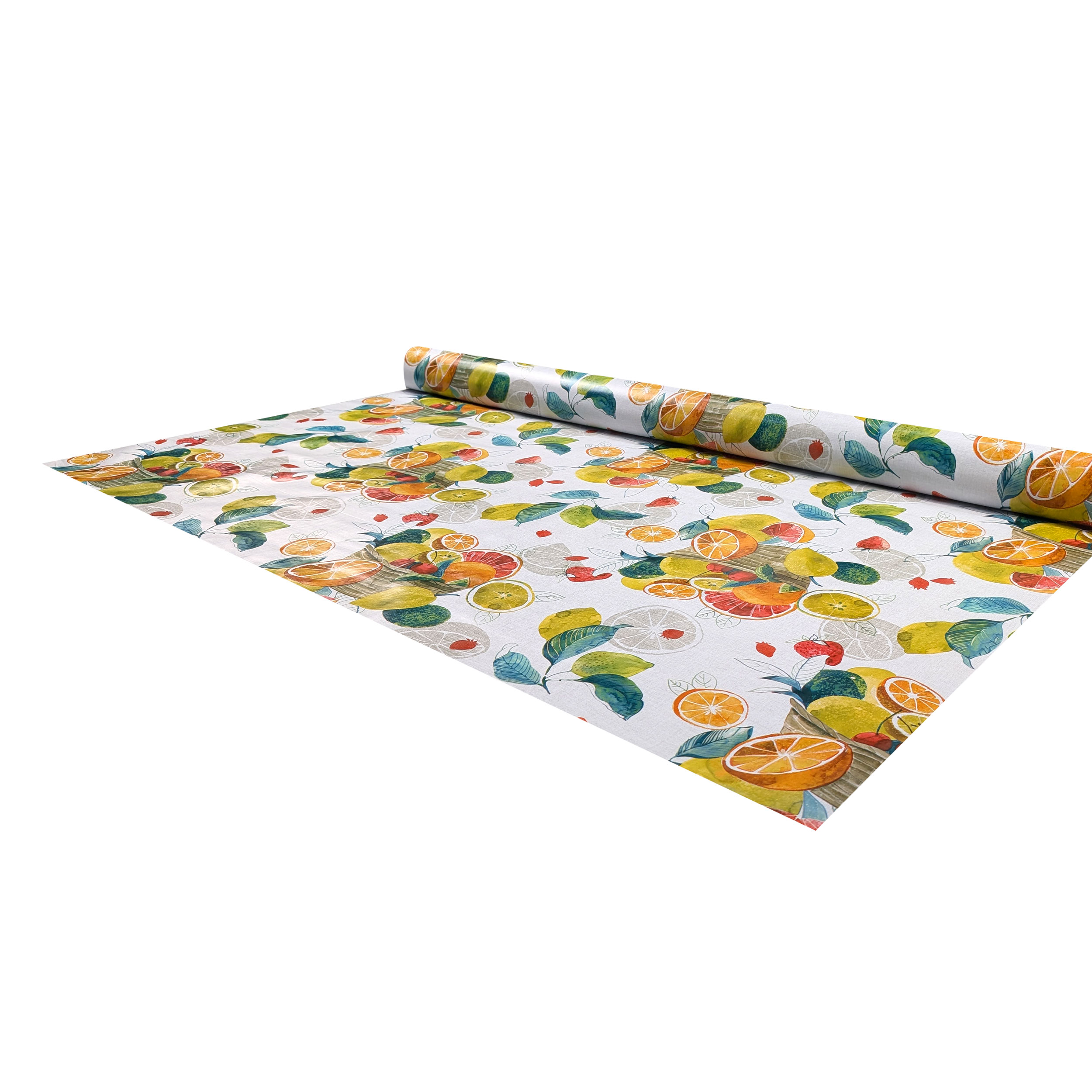 Fruit Basket Waxed Tablecloth Fabric Image