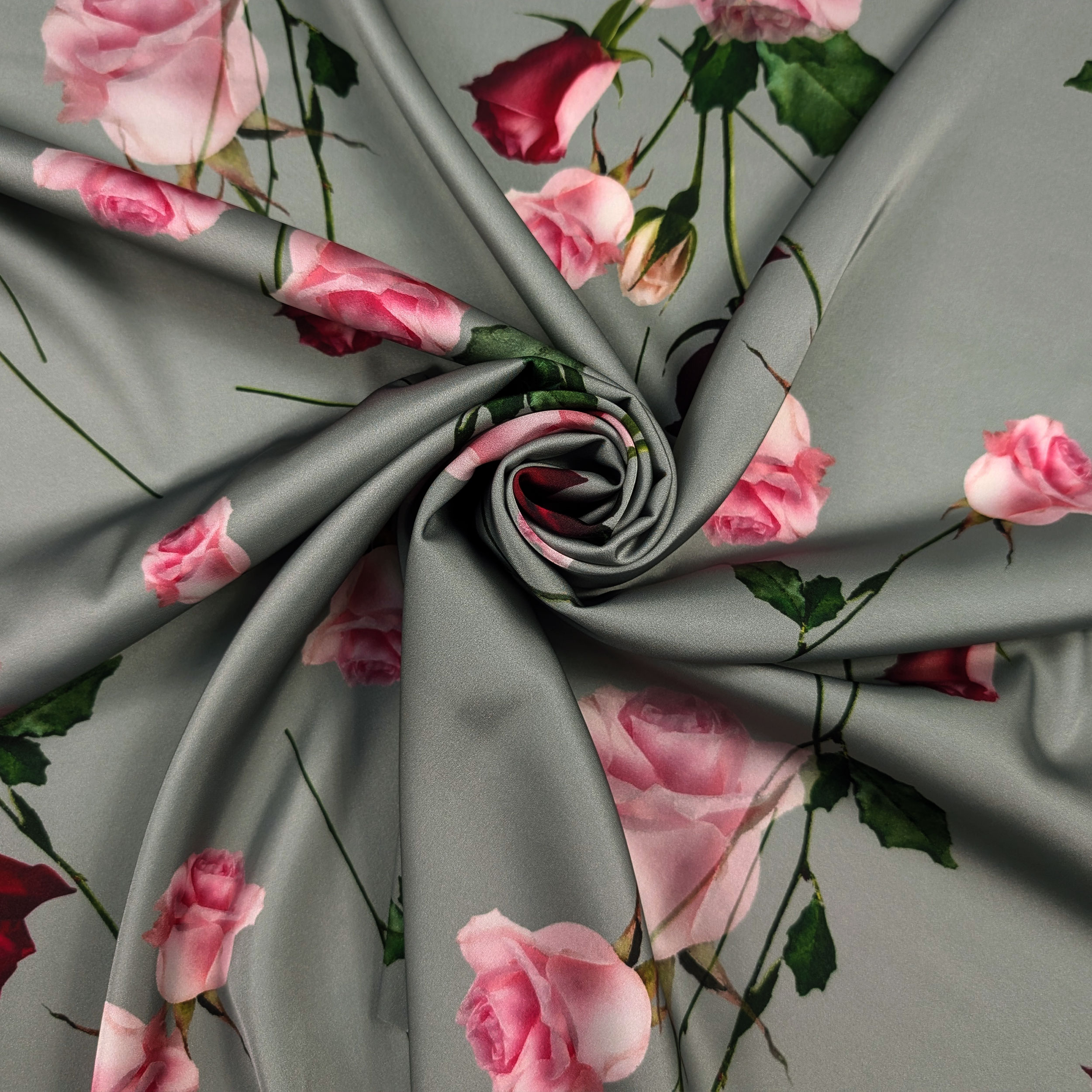 Satin Set High Fashion Rose Grey Background Image