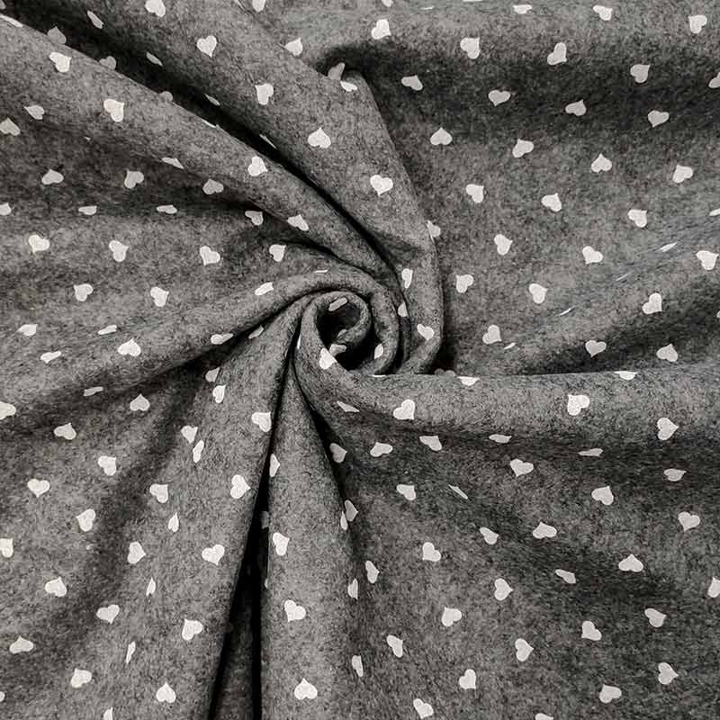 Soft Thin Felt - White Hearts Image
