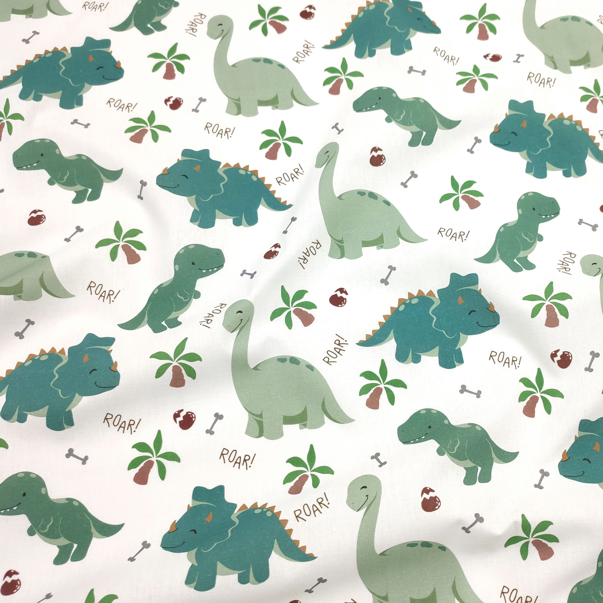 Cotton Fabric Dinosaurs Large