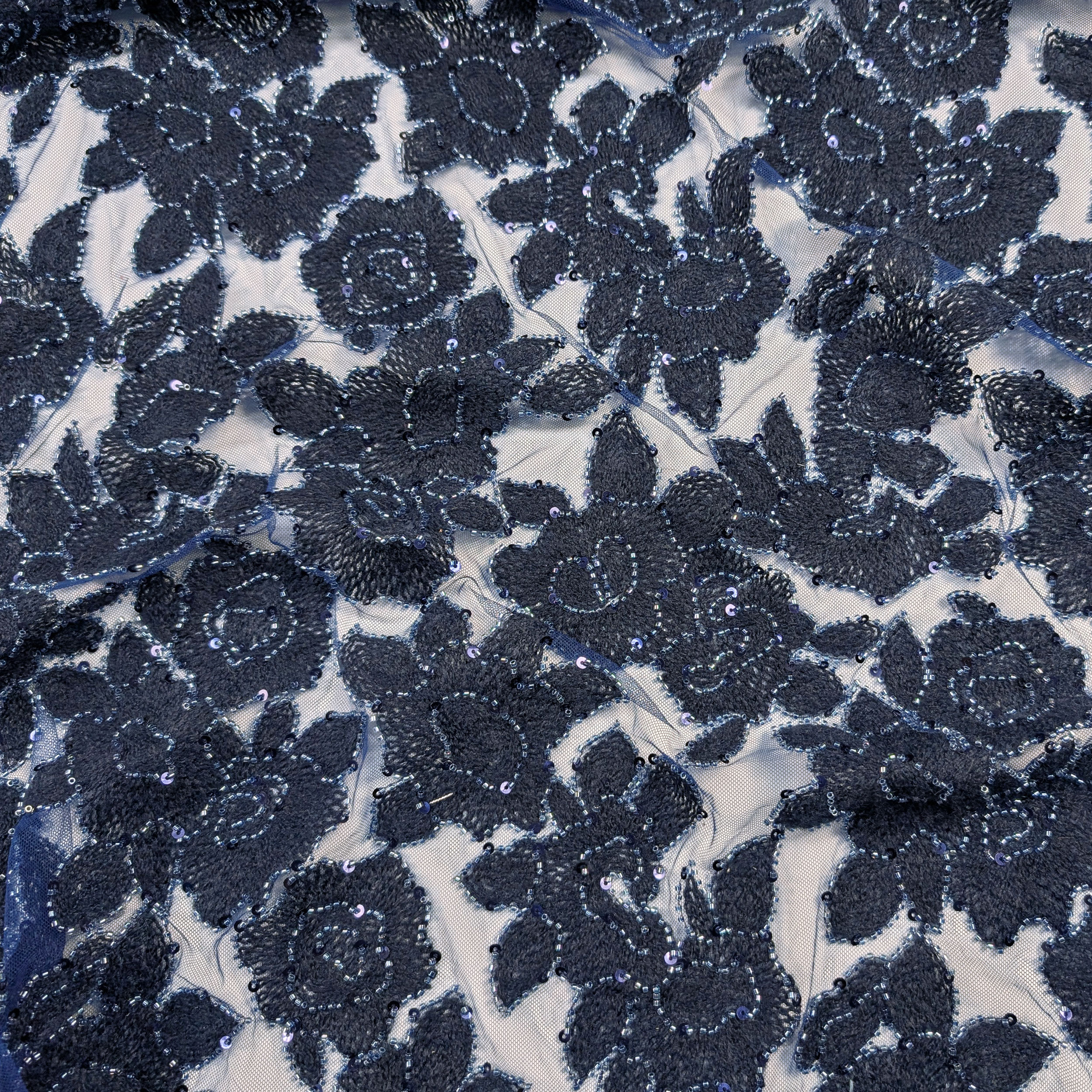 Lace Rose Wool Blue Sequins Image