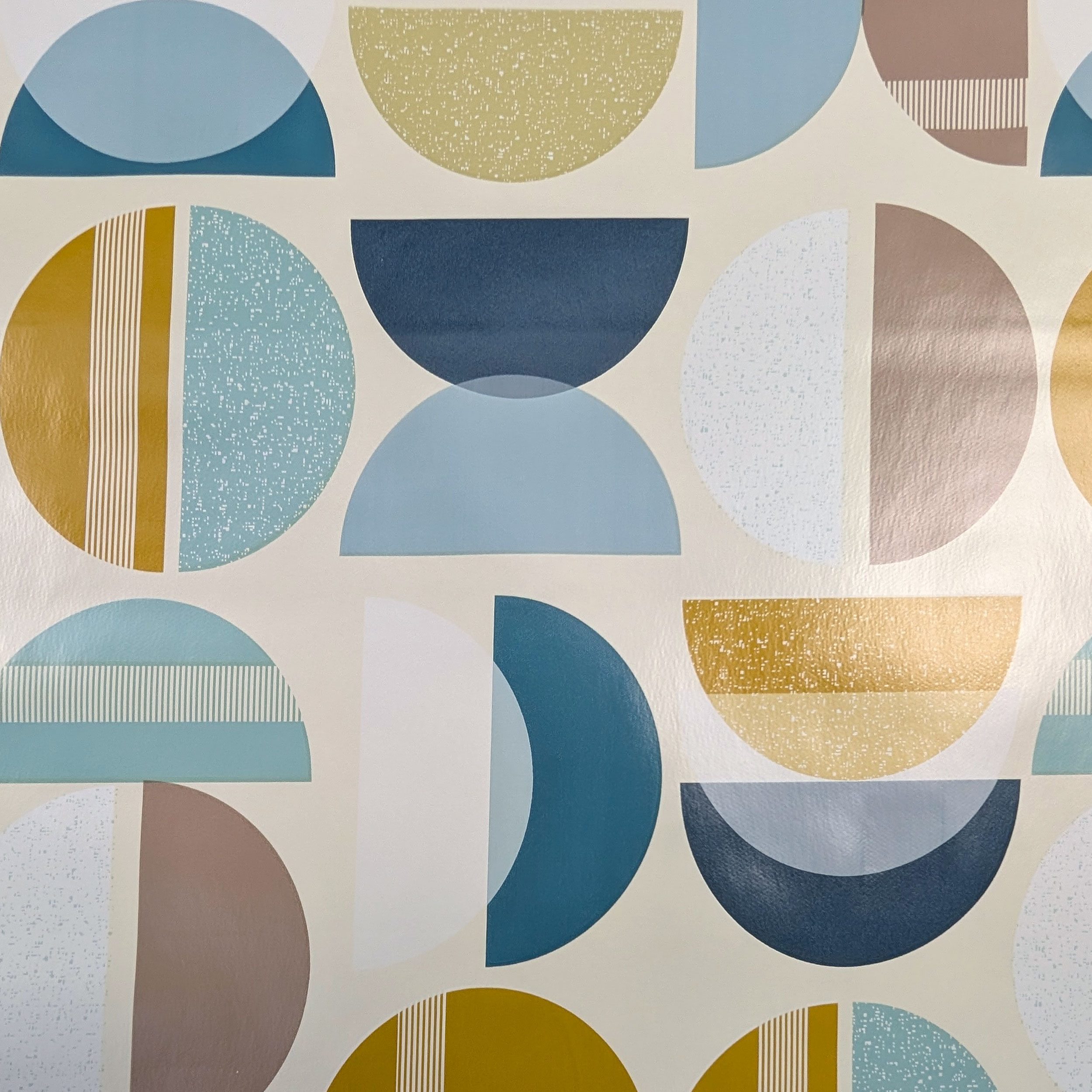Fabric for Pop Art Plastic-coated Tablecloth Blue Beige Image