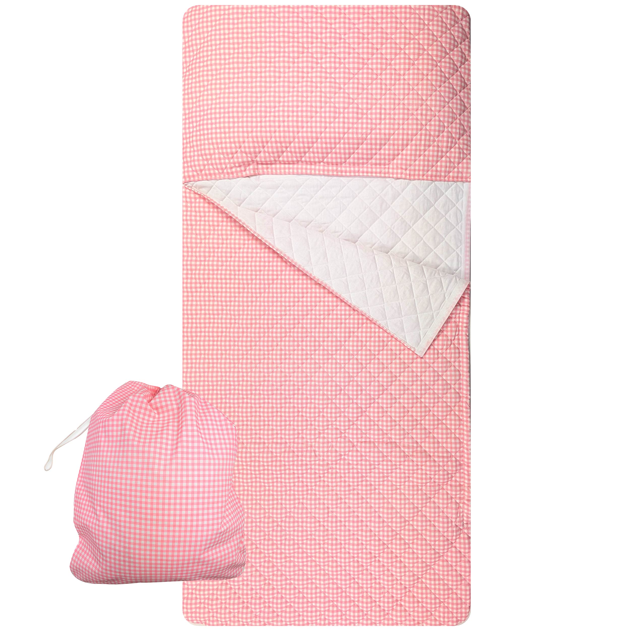 Baby Pink Gingham Baby Sleeping Bag Image