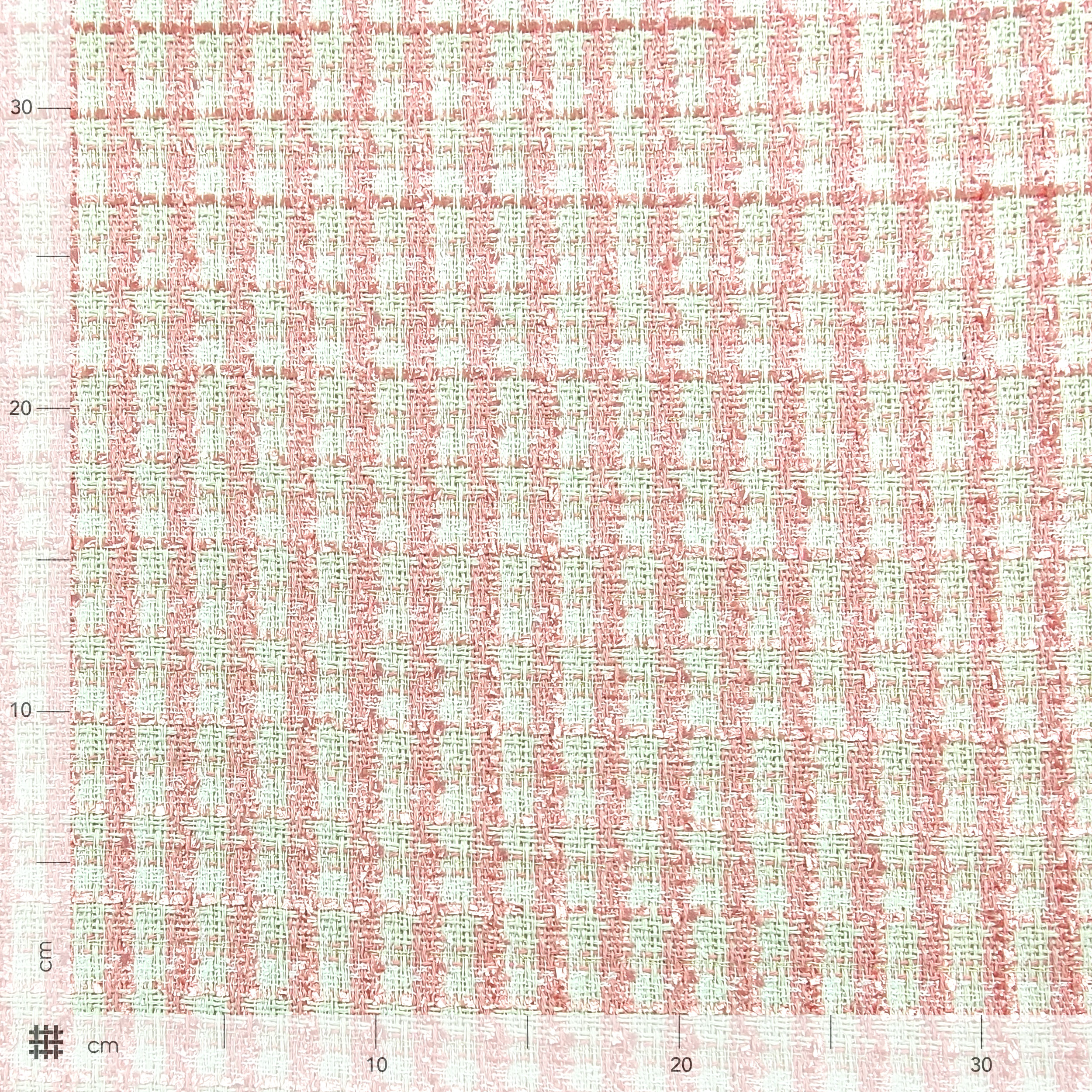 Tweed High Fashion Pink White Lurex