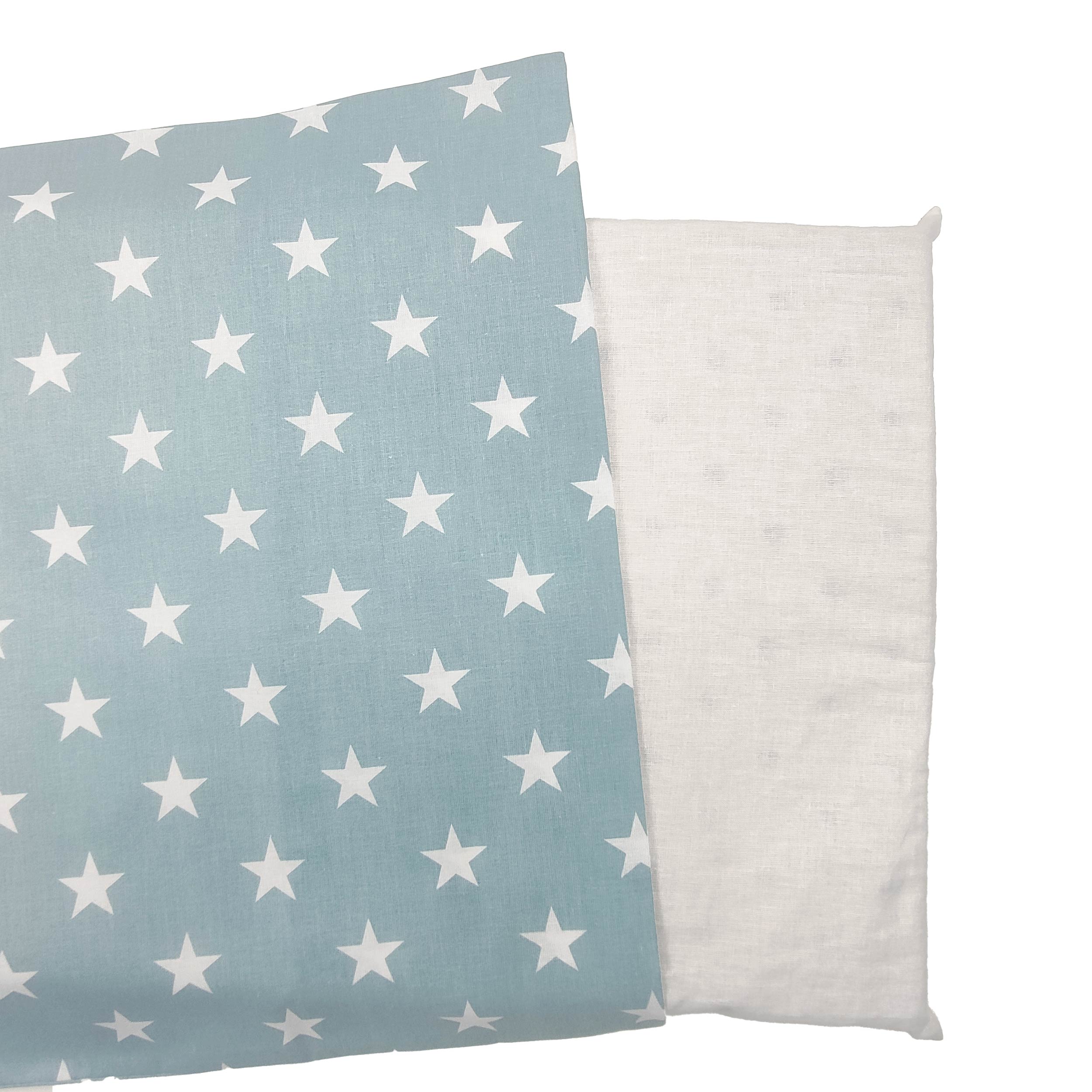 Taie d'oreiller à étoiles blanches sur fond bleu