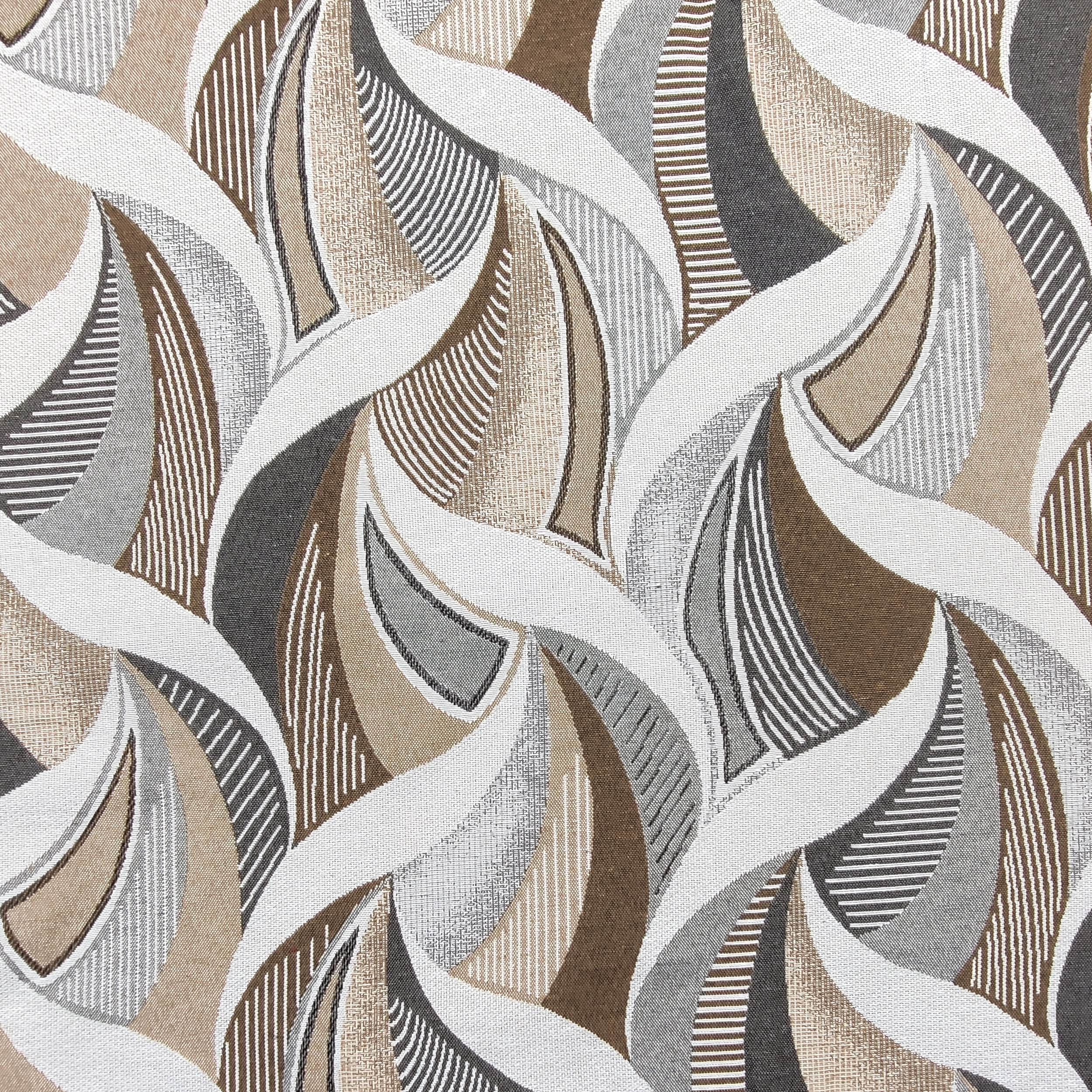 Jacquard geométrico beige y gris