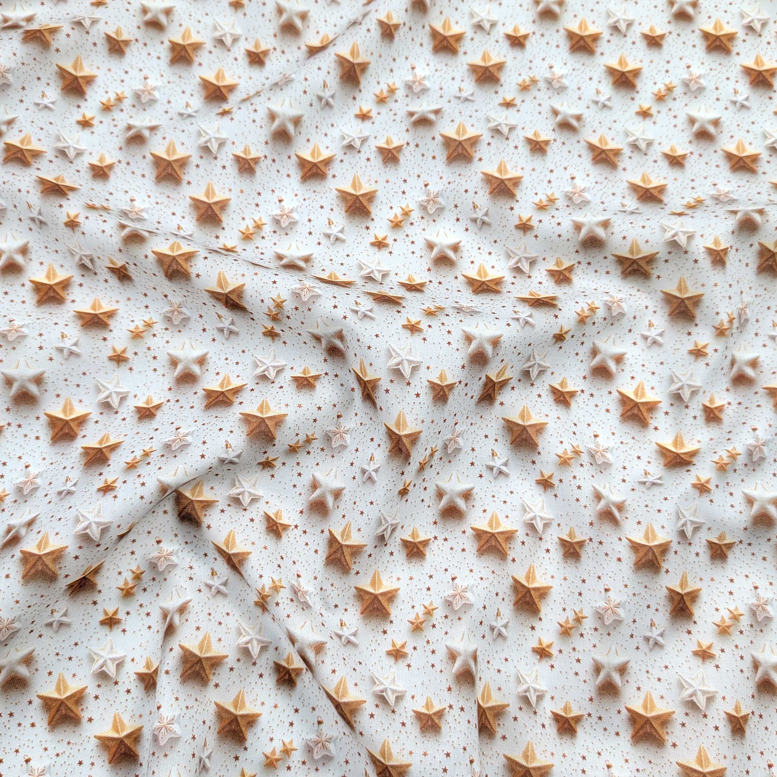 Cotton Poplin Christmas Stars Image