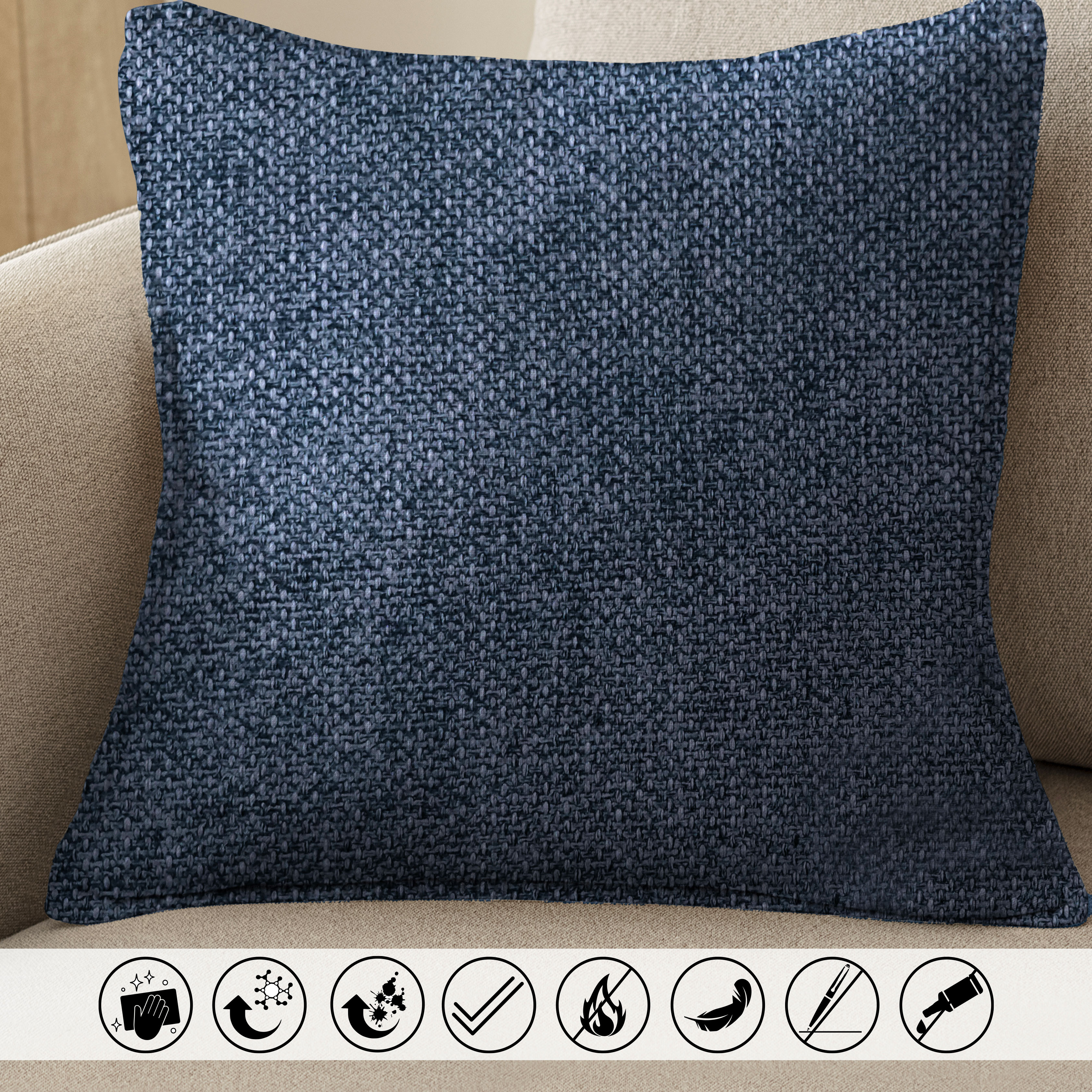 Melange Weave Fabric Blue Image