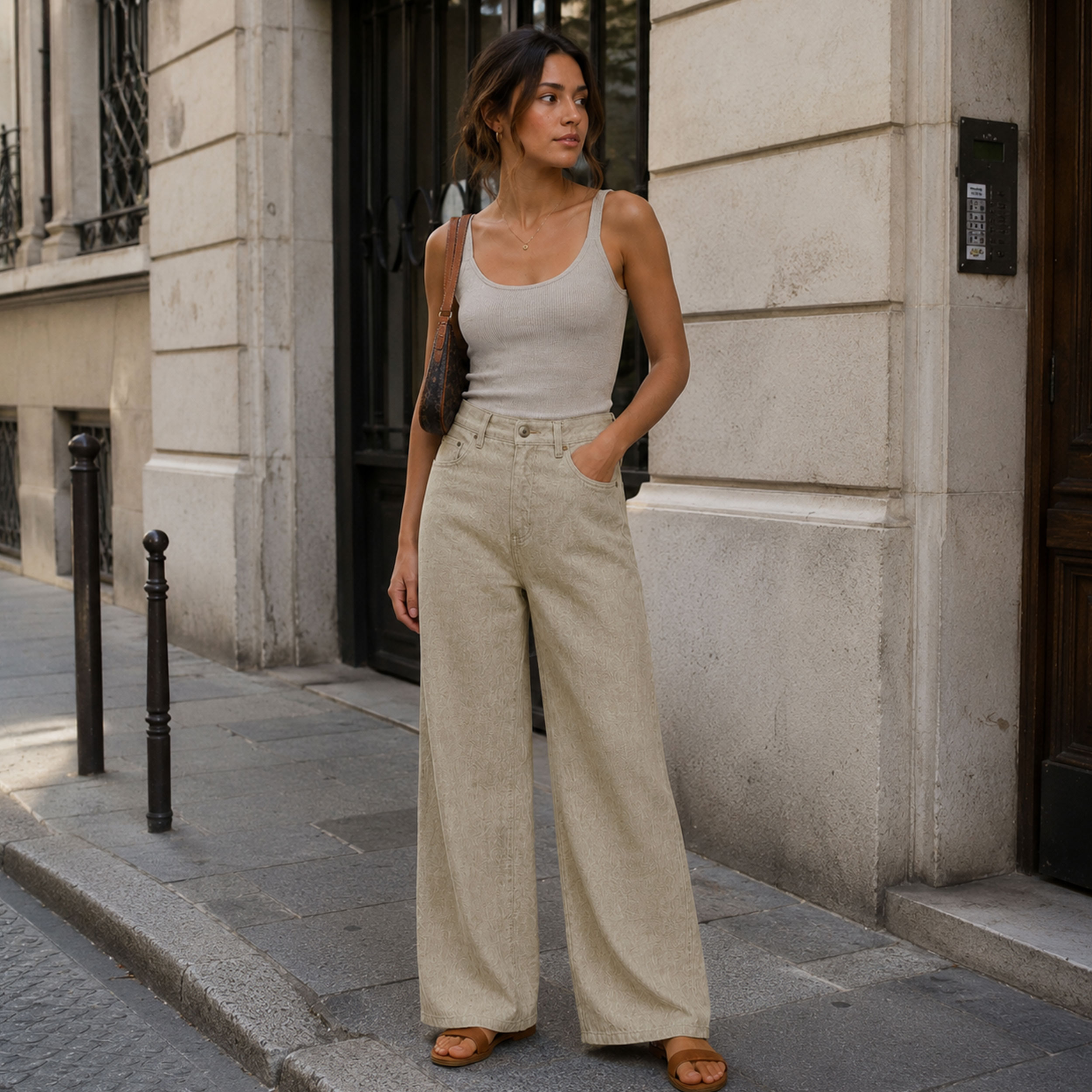 Lino Moda Beige Jeans Image