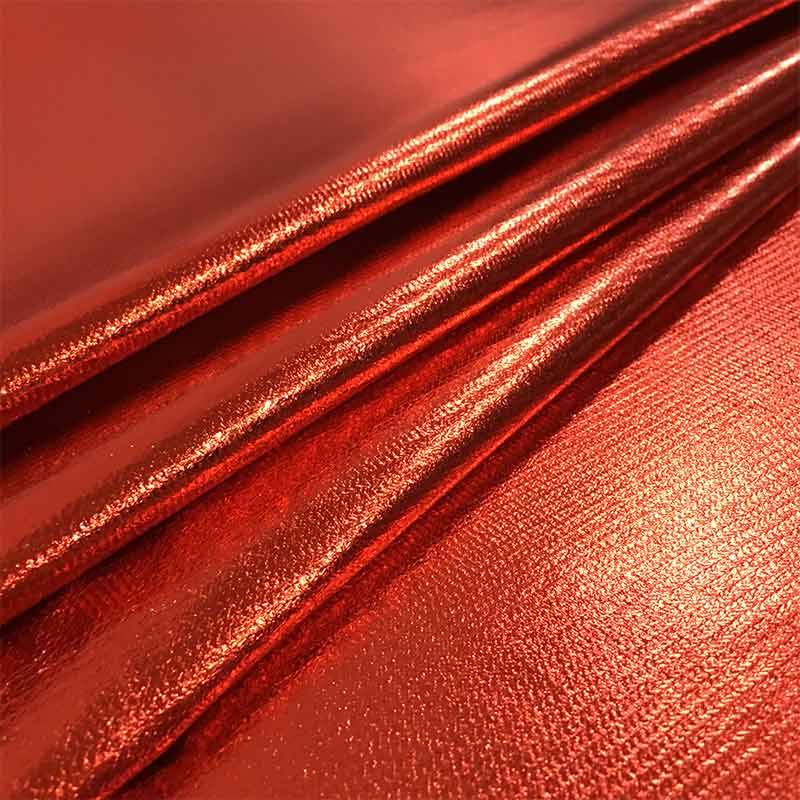 Tissu laminé spécial en rouge