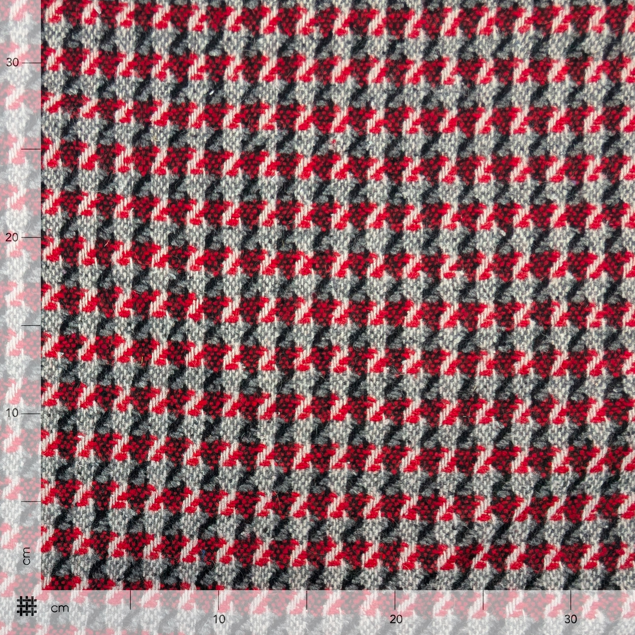 Wool Blend Abstract Stripes Red and Black Image