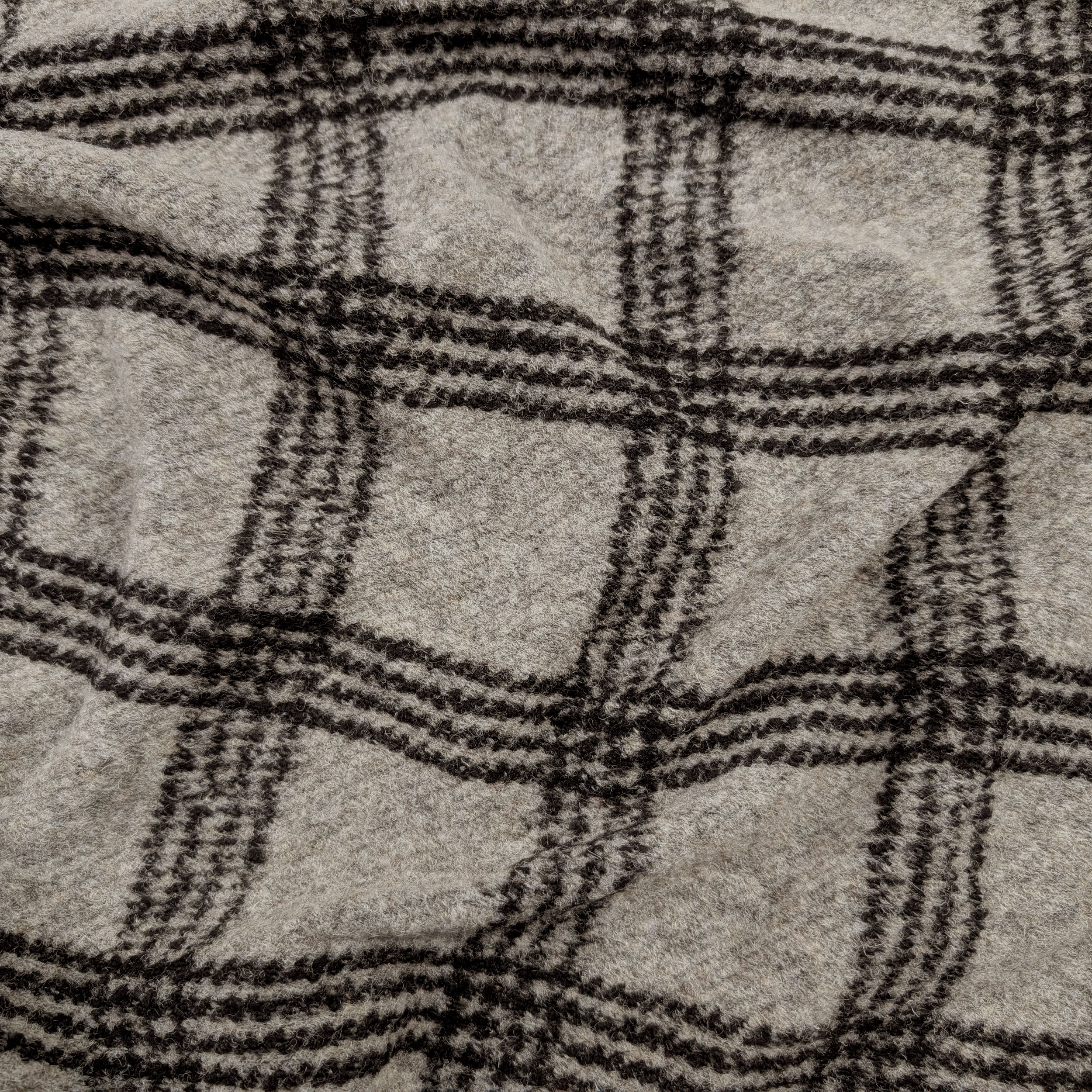 Black Tartan Boiled Wool Melange Background Image