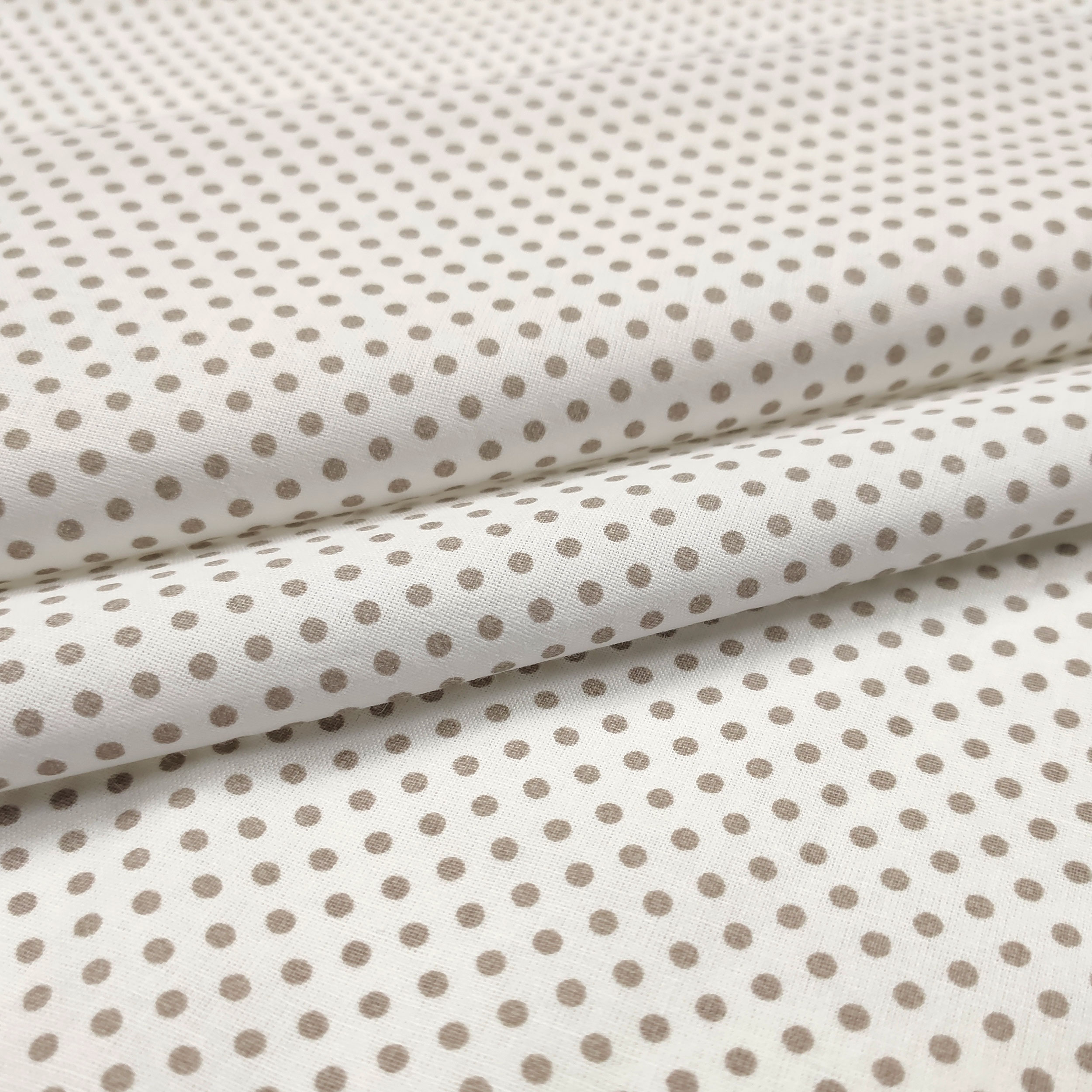 Baumwollstoff Weiß Taube Grau Polka Dot