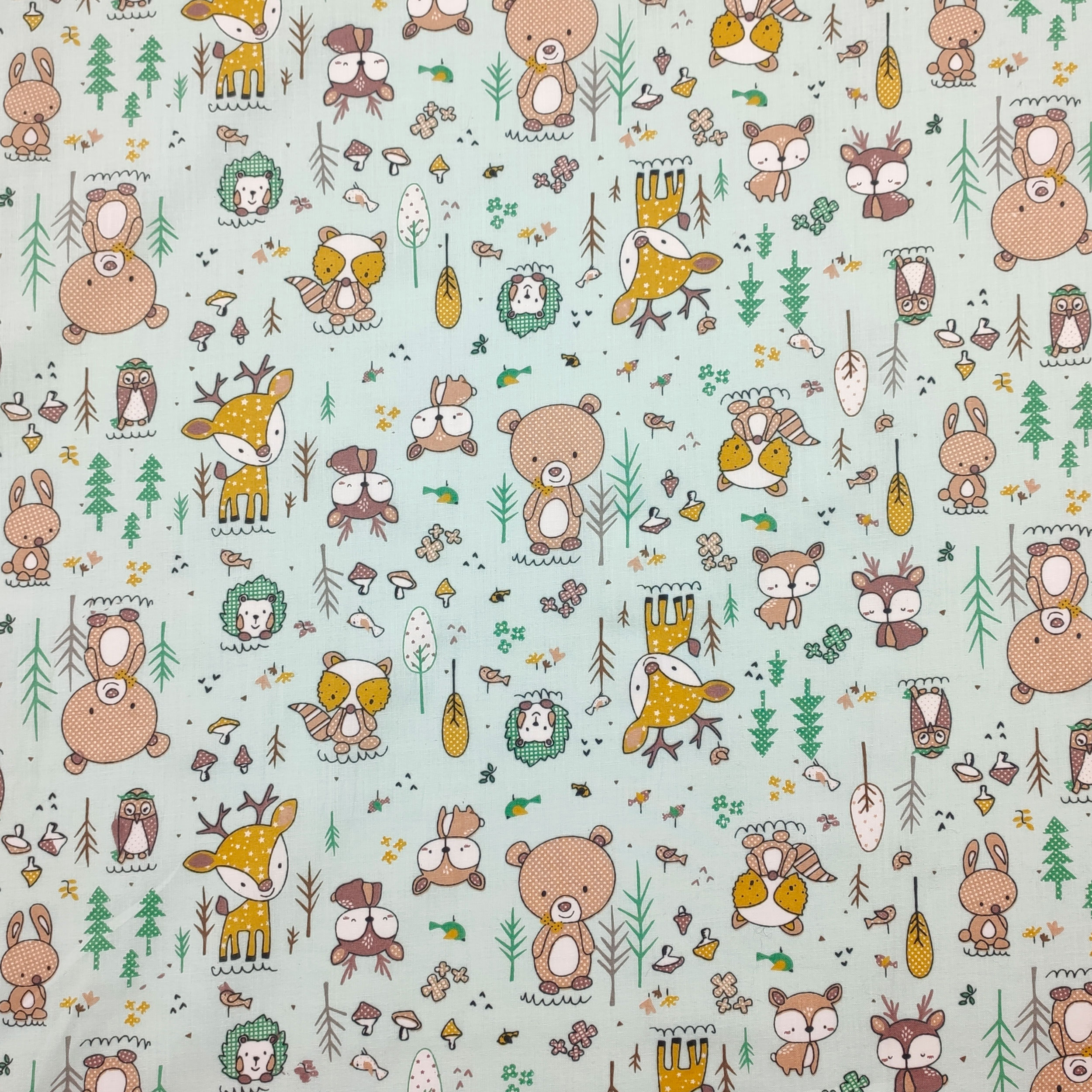 Tissu de coton Ours et fauves